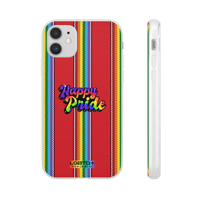 LGBTQWorldwide - ,,HAPPY PRIDE" Flexible Handyhülle Accessories, Case, iPhone, iPhone Cases, Phone accessory, Phone Cases, Samsung Cases, silikon, Valentine's Day promotion lgbtq Bekleidung Accessoires unisex Zubehör