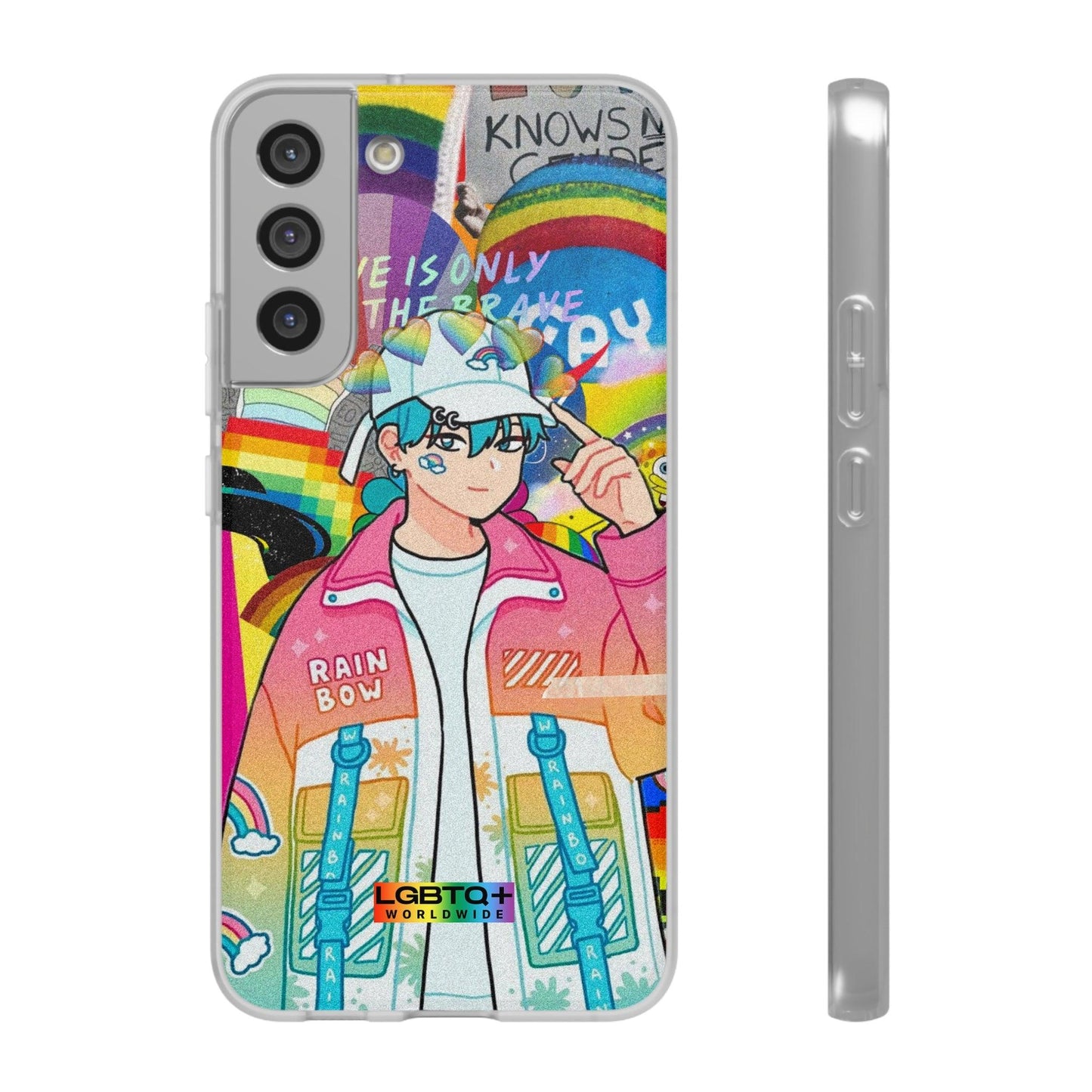 LGBTQWorldwide - ,,REGENBOGEN JUNGE" Flexible Handyhülle Accessories, Case, iPhone, iPhone Cases, Phone accessory, Phone Cases, Samsung Cases, silikon, Valentine's Day promotion lgbtq Bekleidung Accessoires unisex Zubehör