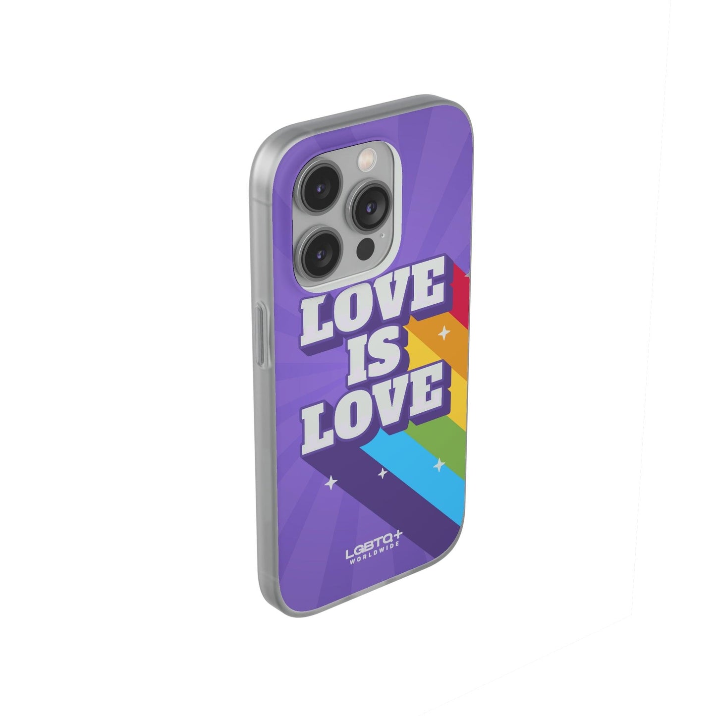 LGBTQWorldwide - ,,LOVE IS LOVE" Flexible Handyhülle Accessories, Case, iPhone, iPhone Cases, Phone accessory, Phone Cases, Samsung Cases, silikon, Valentine's Day promotion lgbtq Bekleidung Accessoires unisex Zubehör