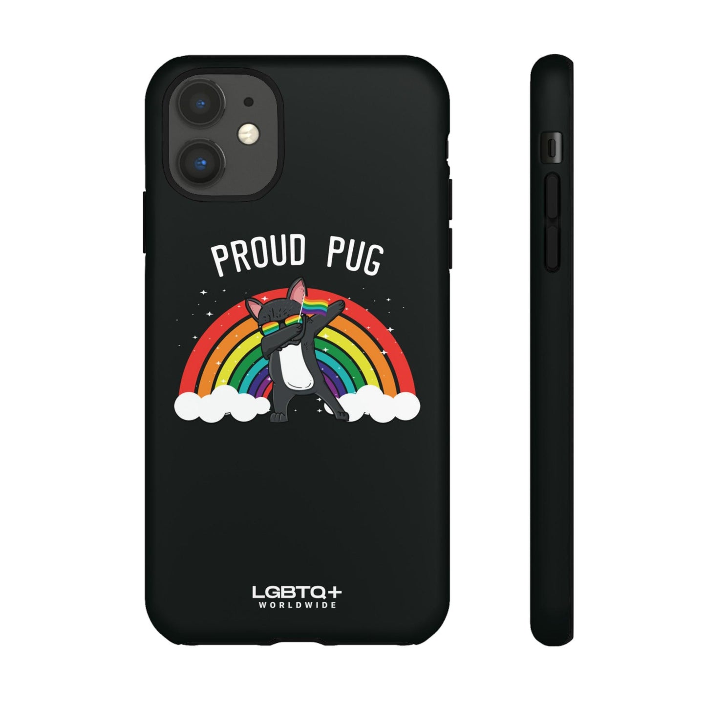 LGBTQWorldwide - ,,PROUD PUG" Doppelgehäuse Handyhülle Accessories, Glossy, iPhone Cases, Matte, Phone accessory, Phone Cases, Samsung Cases, Thermo, Valentine's Day Picks lgbtq Bekleidung Accessoires unisex Zubehör