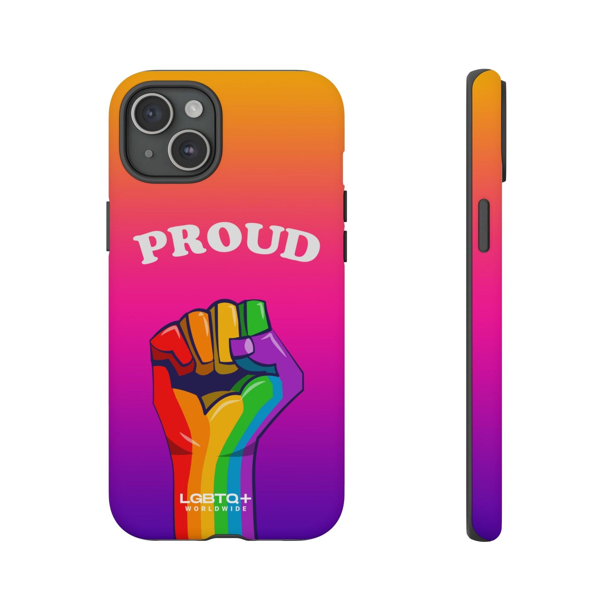 LGBTQWorldwide - ,,GLÜCKLICH" Doppelgehäuse Handyhülle Accessories, Glossy, iPhone Cases, Matte, Phone accessory, Phone Cases, Samsung Cases, Thermo, Valentine's Day Picks lgbtq Bekleidung Accessoires unisex Zubehör