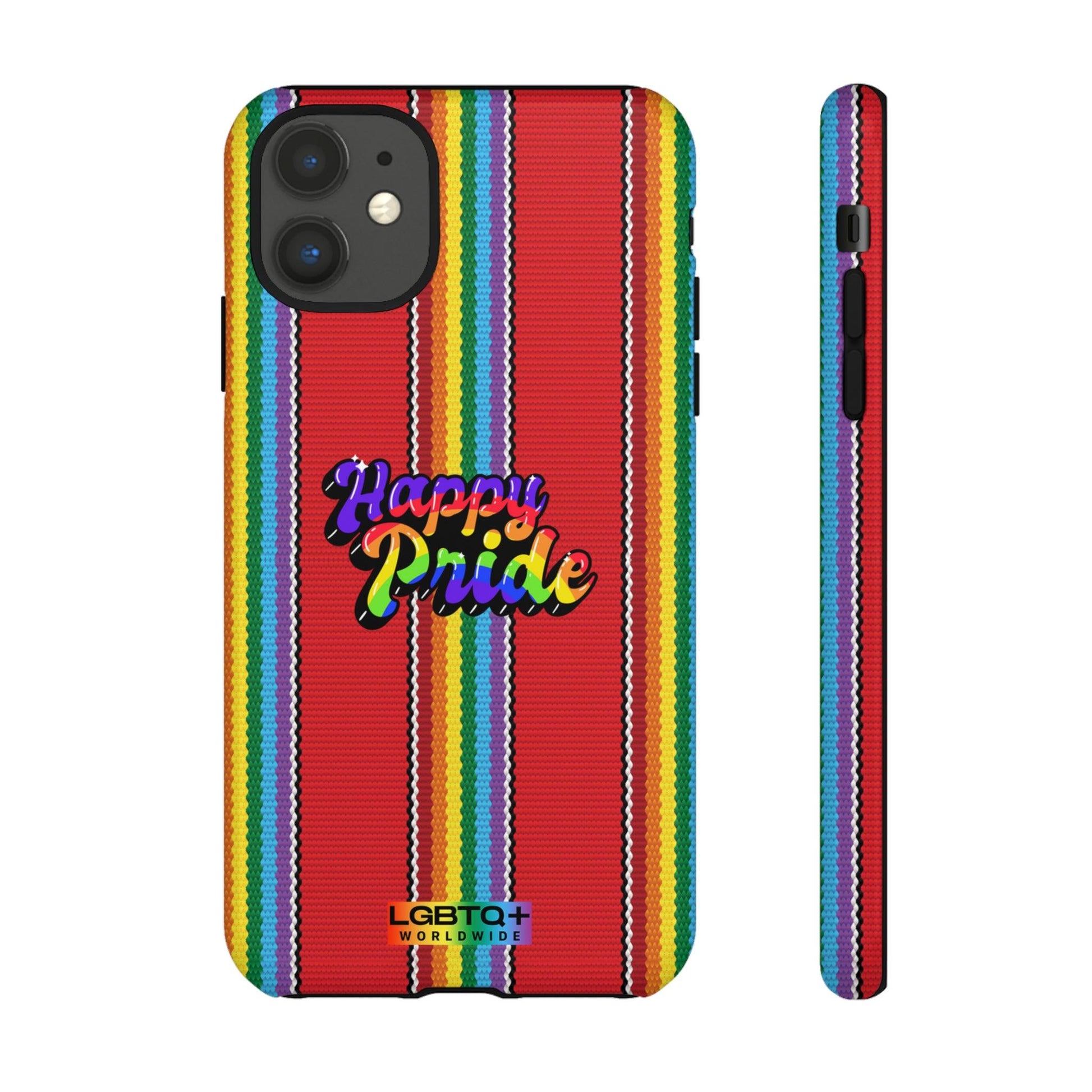 LGBTQWorldwide - ,,HAPPY PRIDE" Doppelgehäuse Handyhülle Accessories, Glossy, iPhone Cases, Matte, Phone accessory, Phone Cases, Samsung Cases, Thermo, Valentine's Day Picks lgbtq Bekleidung Accessoires unisex Zubehör