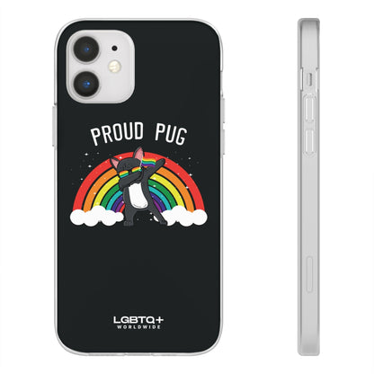 LGBTQWorldwide - ,,PROUD PUG" Flexible Handyhülle Accessories, Case, iPhone, iPhone Cases, Phone accessory, Phone Cases, Samsung Cases, silikon, Valentine's Day promotion lgbtq Bekleidung Accessoires unisex Zubehör