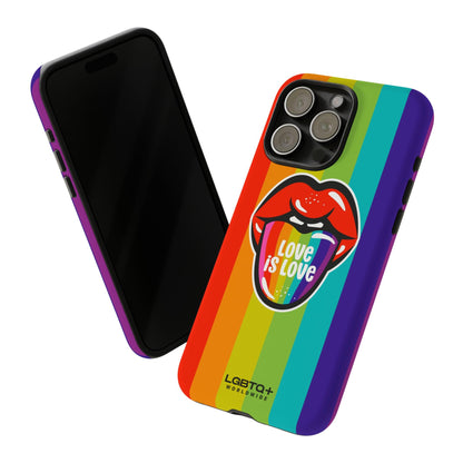 LGBTQWorldwide - ,,LIEBES ZUNGE" Doppelgehäuse Handyhülle Accessories, Glossy, iPhone Cases, Matte, Phone accessory, Phone Cases, Samsung Cases, Thermo, Valentine's Day Picks lgbtq Bekleidung Accessoires unisex Zubehör