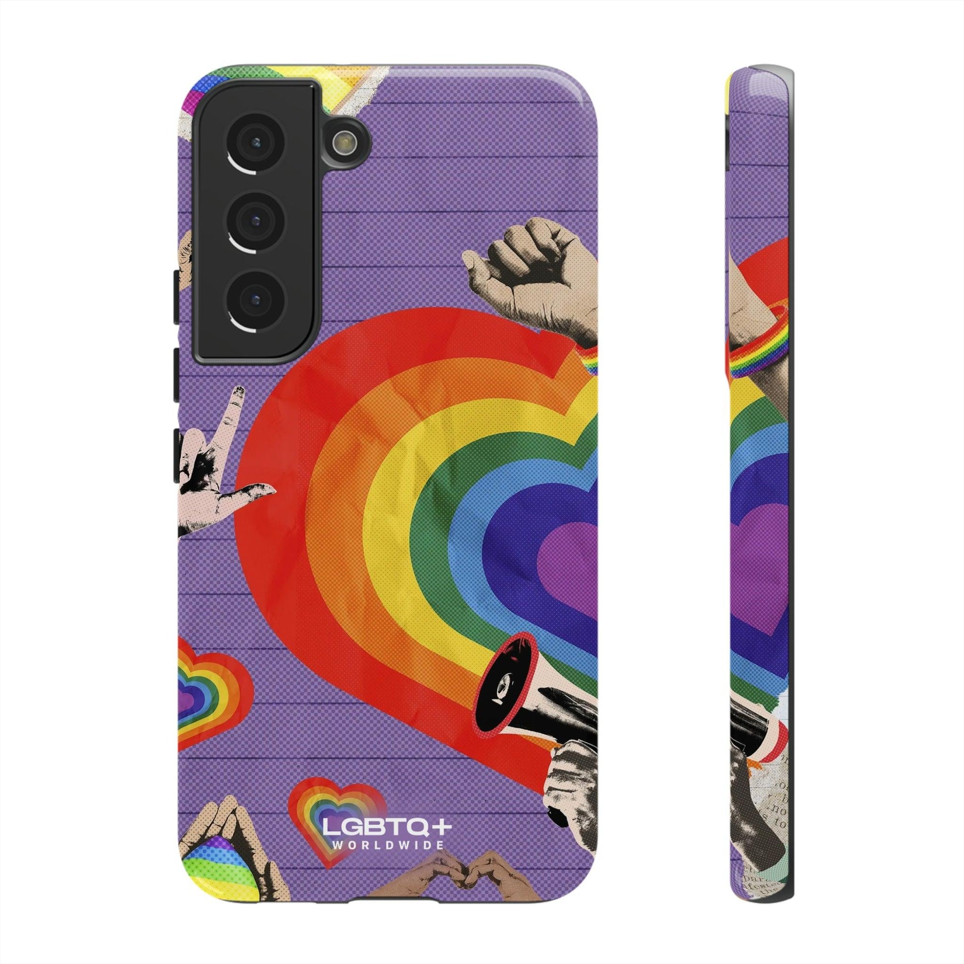 LGBTQWorldwide - ,,REGENBOGEN HERZ" Doppelgehäuse Handyhülle Accessories, Glossy, iPhone Cases, Matte, Phone accessory, Phone Cases, Samsung Cases, Thermo, Valentine's Day Picks lgbtq Bekleidung Accessoires unisex Zubehör