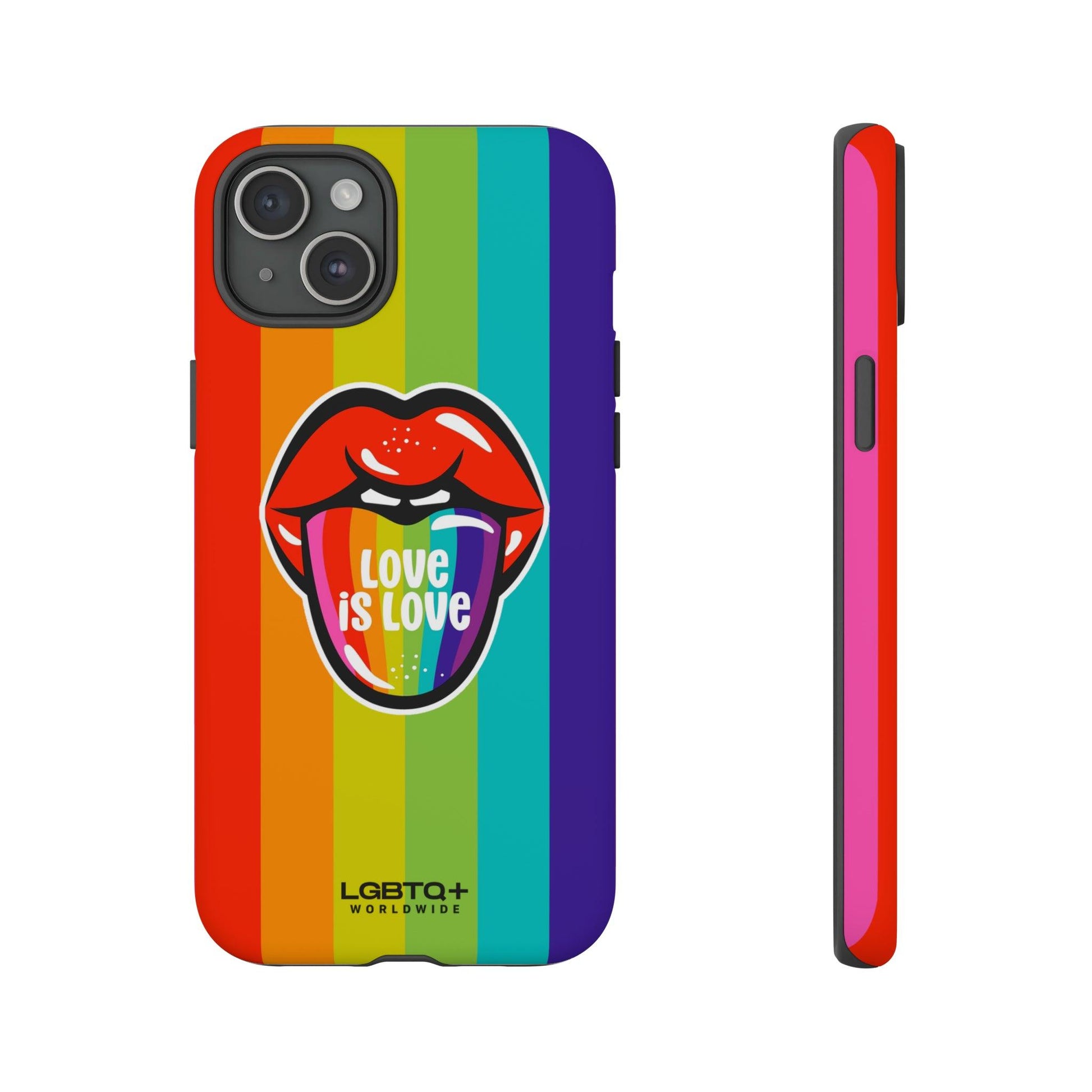 LGBTQWorldwide - ,,LIEBES ZUNGE" Doppelgehäuse Handyhülle Accessories, Glossy, iPhone Cases, Matte, Phone accessory, Phone Cases, Samsung Cases, Thermo, Valentine's Day Picks lgbtq Bekleidung Accessoires unisex Zubehör