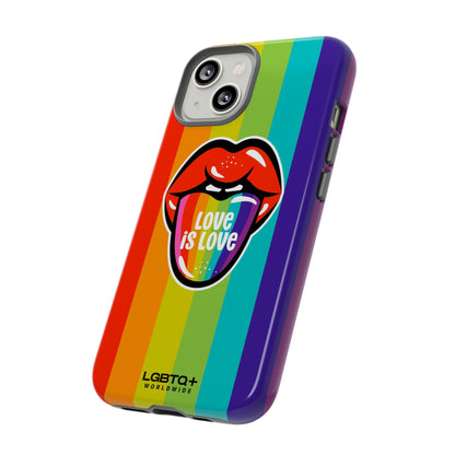 LGBTQWorldwide - ,,LIEBES ZUNGE" Doppelgehäuse Handyhülle Accessories, Glossy, iPhone Cases, Matte, Phone accessory, Phone Cases, Samsung Cases, Thermo, Valentine's Day Picks lgbtq Bekleidung Accessoires unisex Zubehör