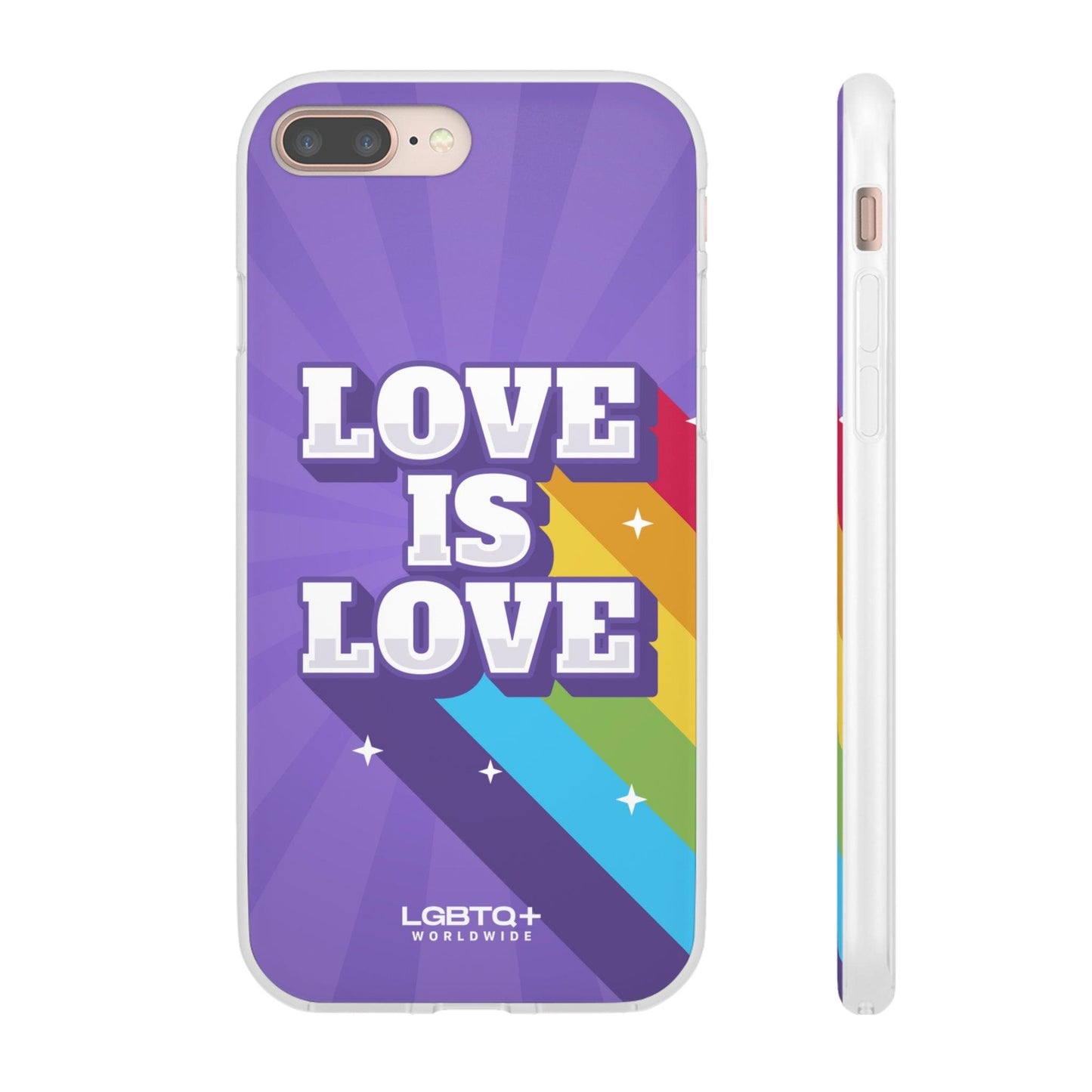 LGBTQWorldwide - ,,LOVE IS LOVE" Flexible Handyhülle Accessories, Case, iPhone, iPhone Cases, Phone accessory, Phone Cases, Samsung Cases, silikon, Valentine's Day promotion lgbtq Bekleidung Accessoires unisex Zubehör