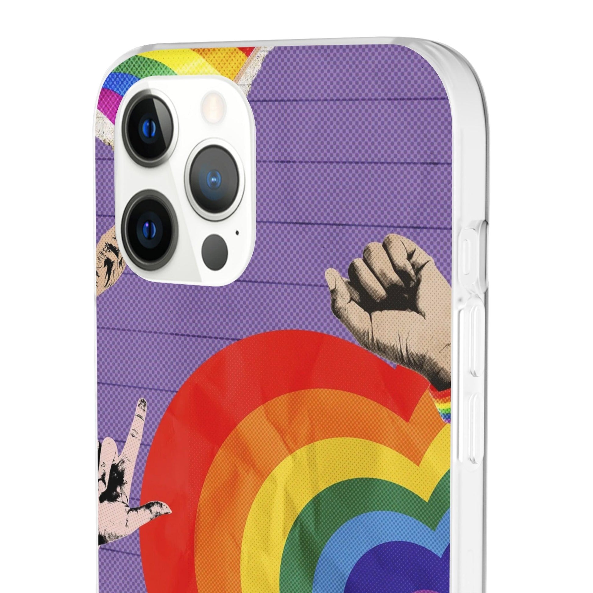 LGBTQWorldwide - ,,REGENBOGEN HERZ" Flexible Handyhülle Accessories, Case, iPhone, iPhone Cases, Phone accessory, Phone Cases, Samsung Cases, silikon, Valentine's Day promotion lgbtq Bekleidung Accessoires unisex Zubehör