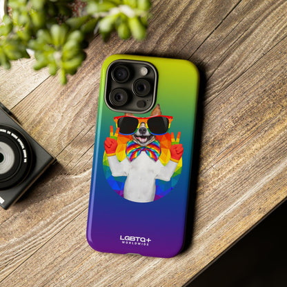 LGBTQWorldwide - ,,GLÜCKLICHER HUND" Doppelgehäuse Handyhülle Accessories, Glossy, iPhone Cases, Matte, Phone accessory, Phone Cases, Samsung Cases, Thermo, Valentine's Day Picks lgbtq Bekleidung Accessoires unisex Zubehör