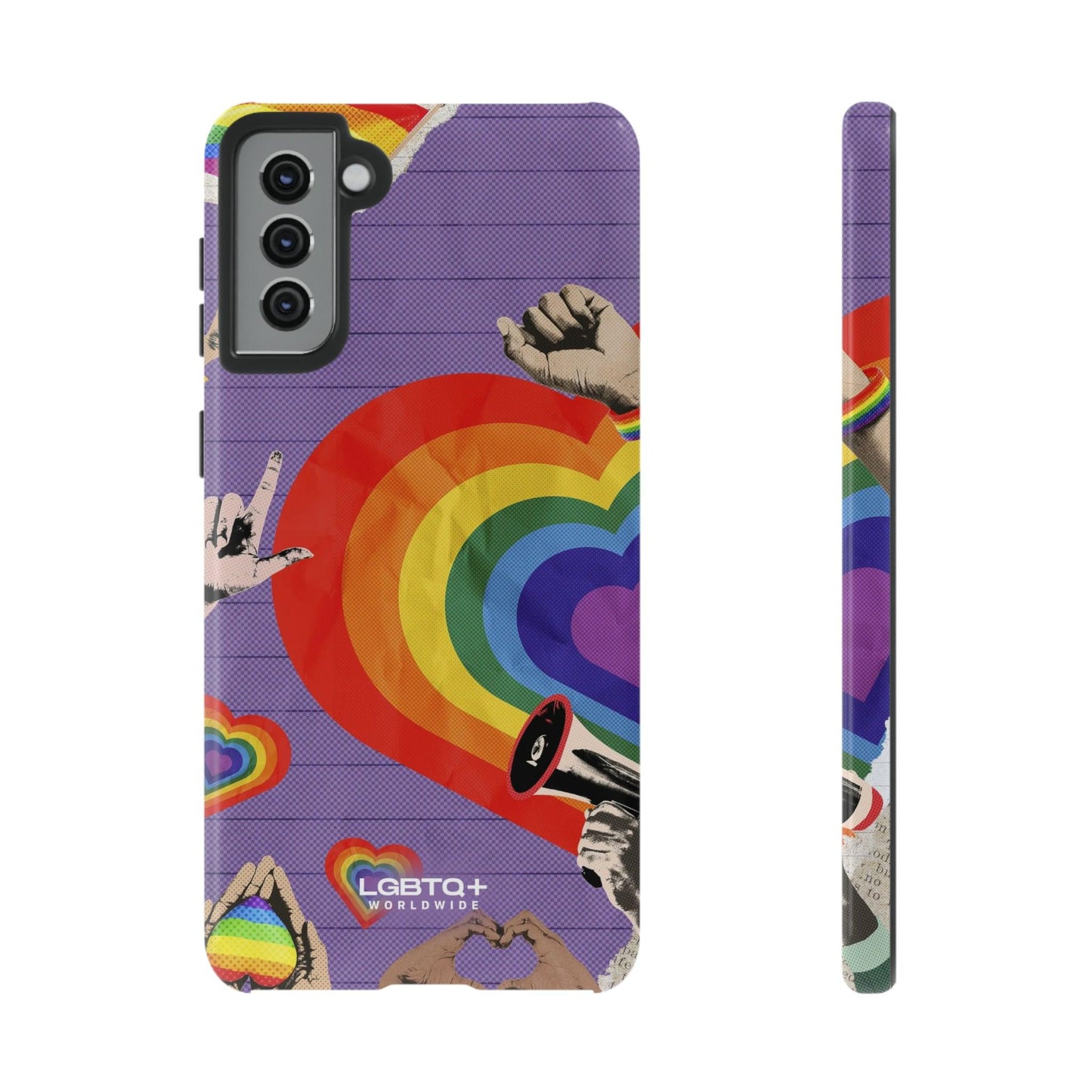 LGBTQWorldwide - ,,REGENBOGEN HERZ" Doppelgehäuse Handyhülle Accessories, Glossy, iPhone Cases, Matte, Phone accessory, Phone Cases, Samsung Cases, Thermo, Valentine's Day Picks lgbtq Bekleidung Accessoires unisex Zubehör