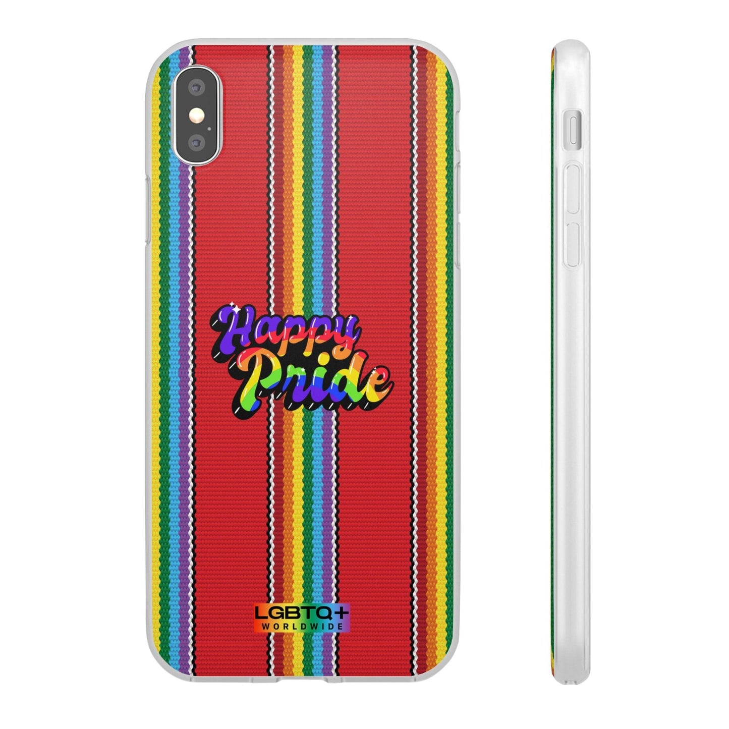 LGBTQWorldwide - ,,HAPPY PRIDE" Flexible Handyhülle Accessories, Case, iPhone, iPhone Cases, Phone accessory, Phone Cases, Samsung Cases, silikon, Valentine's Day promotion lgbtq Bekleidung Accessoires unisex Zubehör