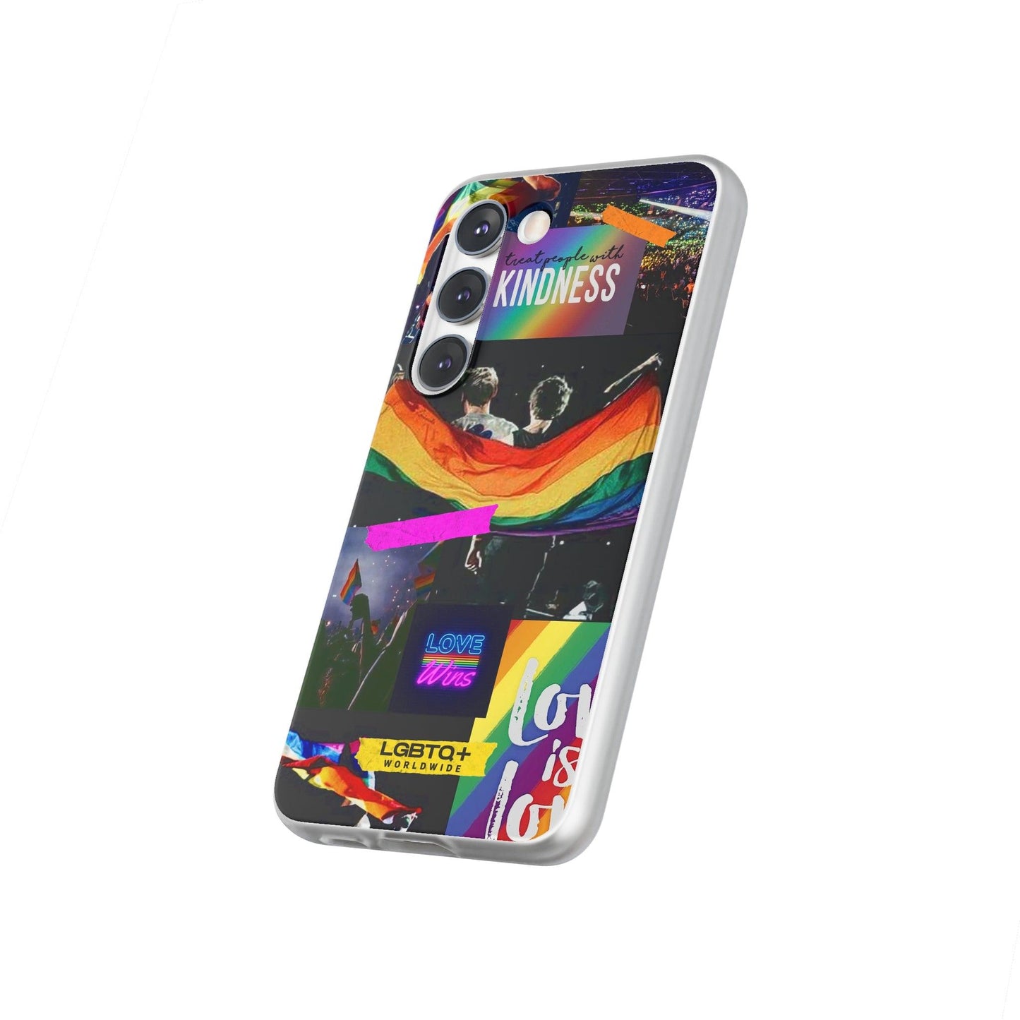 LGBTQWorldwide - ,,KINDNESS" Flexible Handyhülle Accessories, Case, iPhone, iPhone Cases, Phone accessory, Phone Cases, Samsung Cases, silikon, Valentine's Day promotion lgbtq Bekleidung Accessoires unisex Zubehör