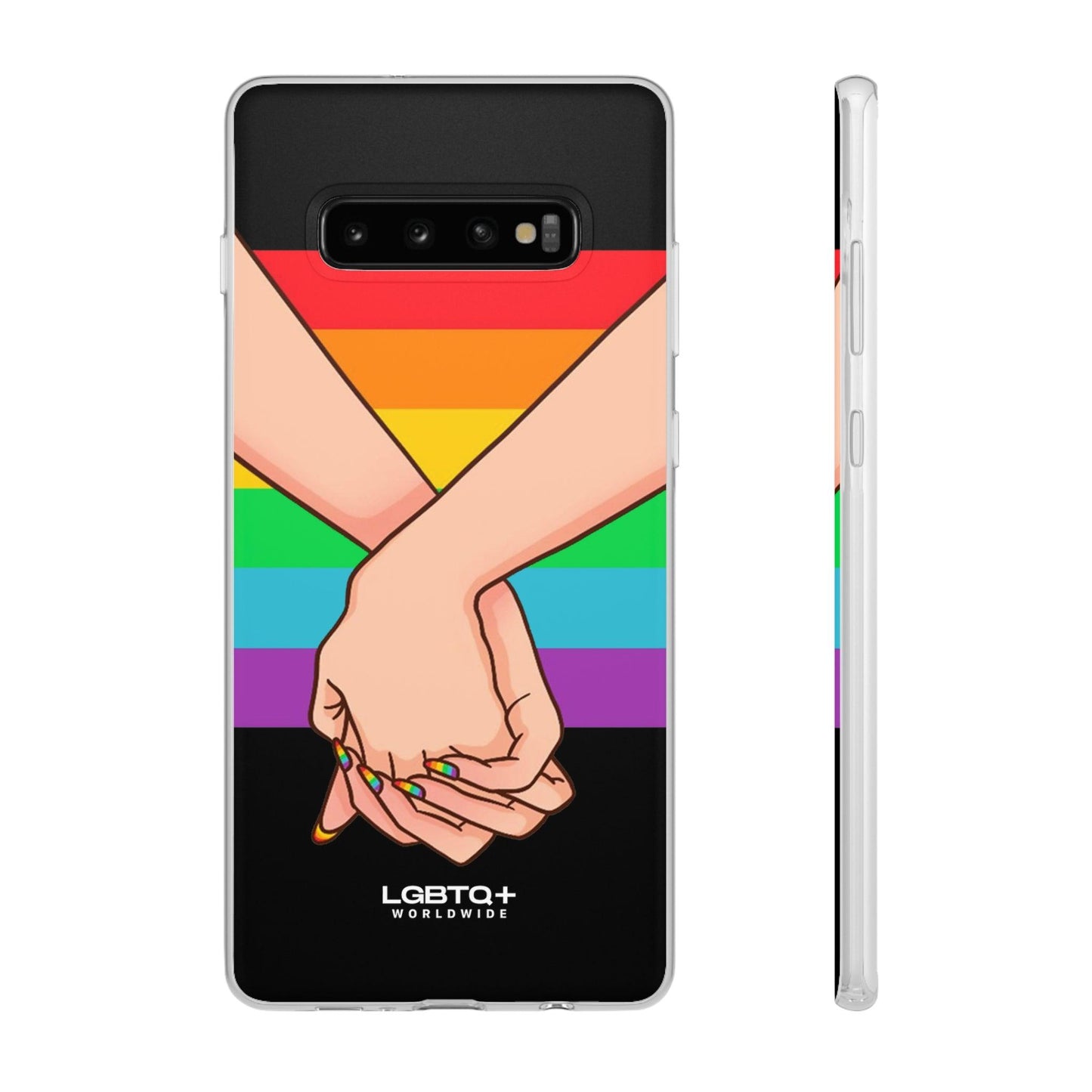 LGBTQWorldwide - ,,TOGETHER PRIDE" Flexible Handyhülle Accessories, Case, iPhone, iPhone Cases, Phone accessory, Phone Cases, Samsung Cases, silikon, Valentine's Day promotion lgbtq Bekleidung Accessoires unisex Zubehör