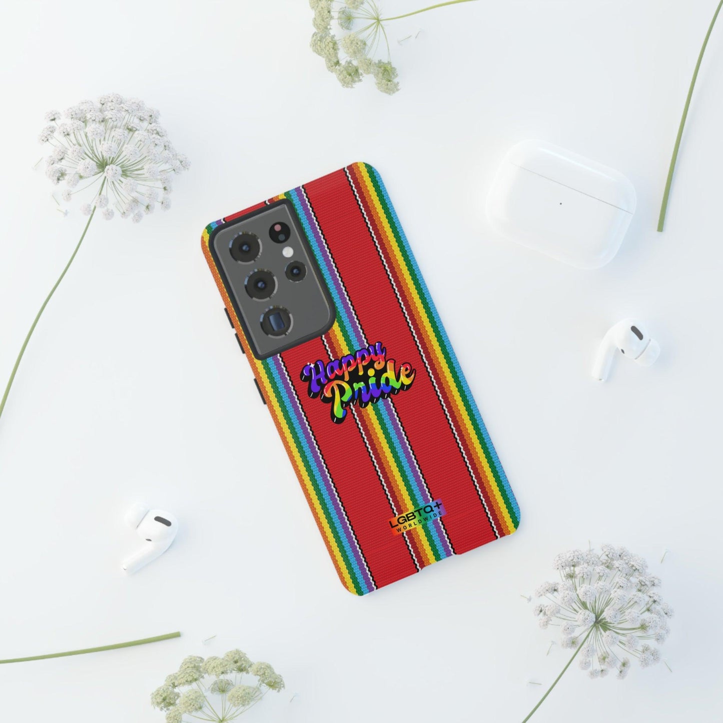 LGBTQWorldwide - ,,HAPPY PRIDE" Doppelgehäuse Handyhülle Accessories, Glossy, iPhone Cases, Matte, Phone accessory, Phone Cases, Samsung Cases, Thermo, Valentine's Day Picks lgbtq Bekleidung Accessoires unisex Zubehör