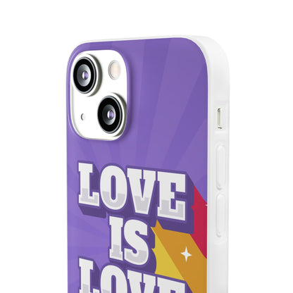 LGBTQWorldwide - ,,LOVE IS LOVE" Flexible Handyhülle Accessories, Case, iPhone, iPhone Cases, Phone accessory, Phone Cases, Samsung Cases, silikon, Valentine's Day promotion lgbtq Bekleidung Accessoires unisex Zubehör