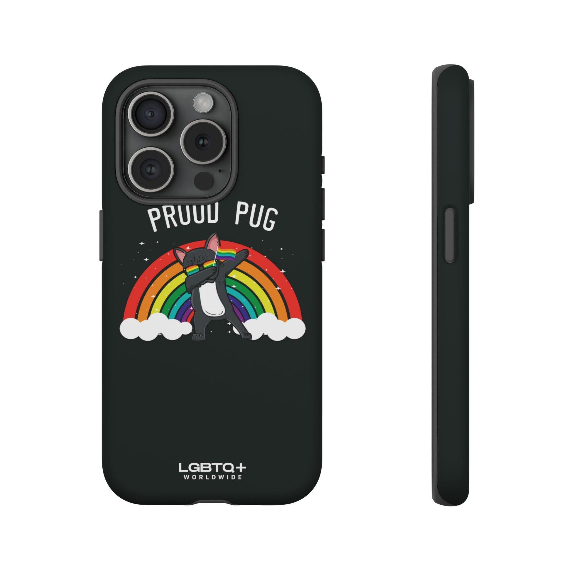 LGBTQWorldwide - ,,PROUD PUG" Doppelgehäuse Handyhülle Accessories, Glossy, iPhone Cases, Matte, Phone accessory, Phone Cases, Samsung Cases, Thermo, Valentine's Day Picks lgbtq Bekleidung Accessoires unisex Zubehör