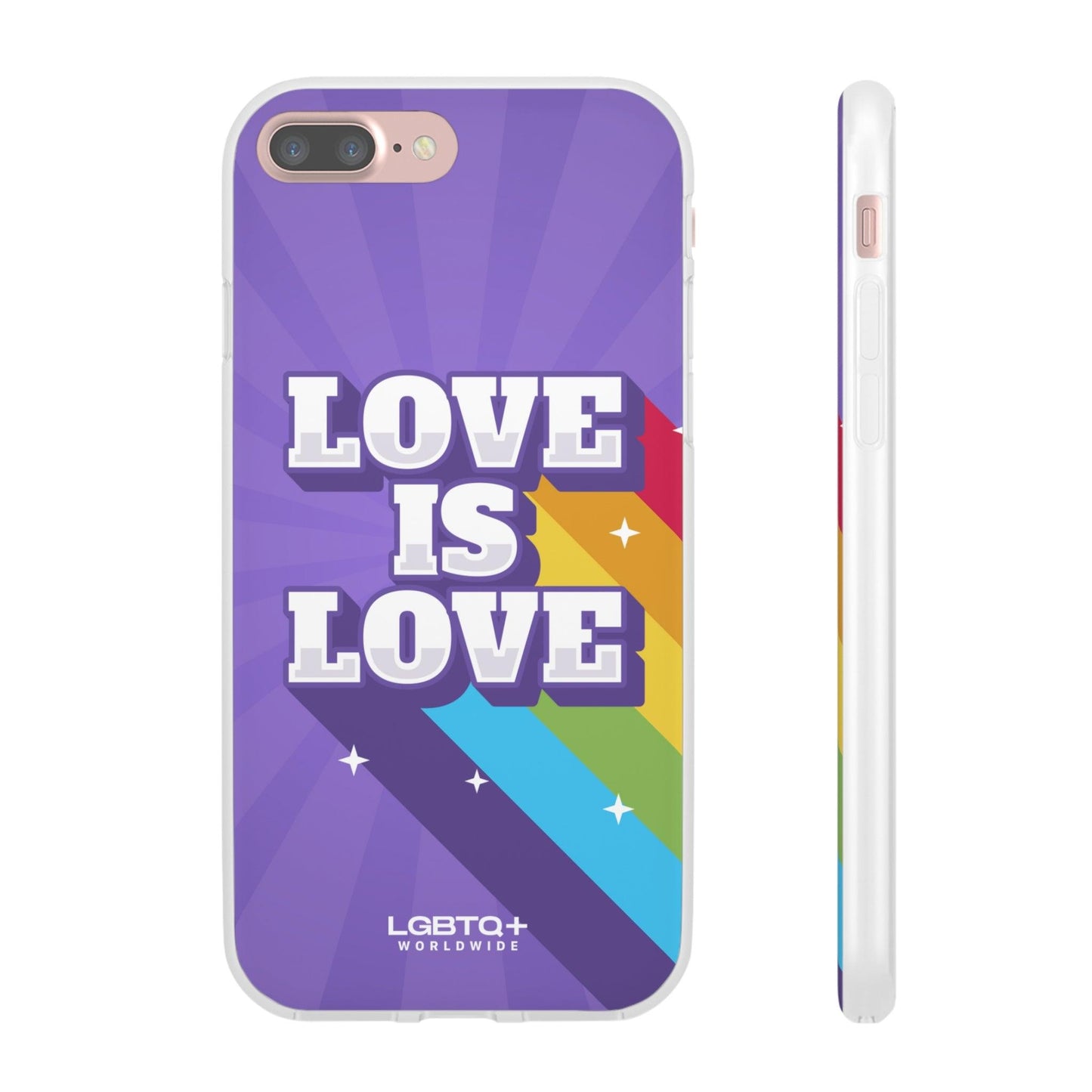 LGBTQWorldwide - ,,LOVE IS LOVE" Flexible Handyhülle Accessories, Case, iPhone, iPhone Cases, Phone accessory, Phone Cases, Samsung Cases, silikon, Valentine's Day promotion lgbtq Bekleidung Accessoires unisex Zubehör