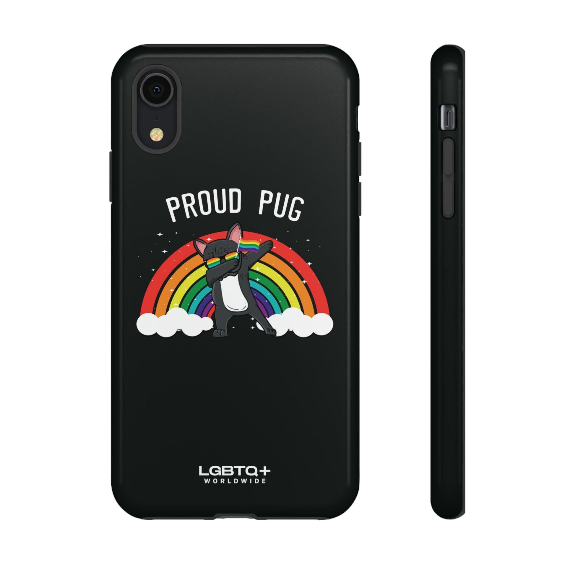 LGBTQWorldwide - ,,PROUD PUG" Doppelgehäuse Handyhülle Accessories, Glossy, iPhone Cases, Matte, Phone accessory, Phone Cases, Samsung Cases, Thermo, Valentine's Day Picks lgbtq Bekleidung Accessoires unisex Zubehör