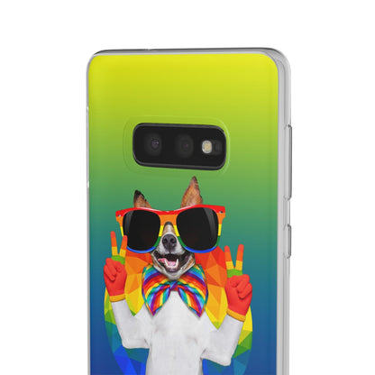 LGBTQWorldwide - ,,GLÜCKLICHER HUND" Flexible Handyhülle Accessories, Case, iPhone, iPhone Cases, Phone accessory, Phone Cases, Samsung Cases, silikon, Valentine's Day promotion lgbtq Bekleidung Accessoires unisex Zubehör