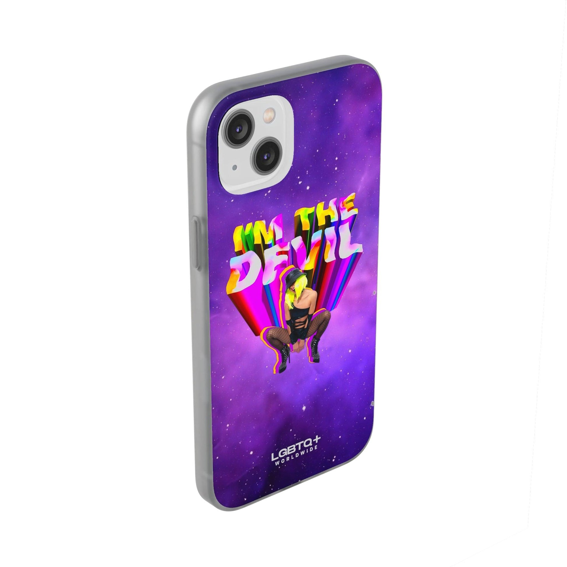 LGBTQWorldwide - ,,I AM THE DEVIL" Flexible Handyhülle Accessories, Case, iPhone, iPhone Cases, Phone accessory, Phone Cases, Samsung Cases, silikon, Valentine's Day promotion lgbtq Bekleidung Accessoires unisex Zubehör