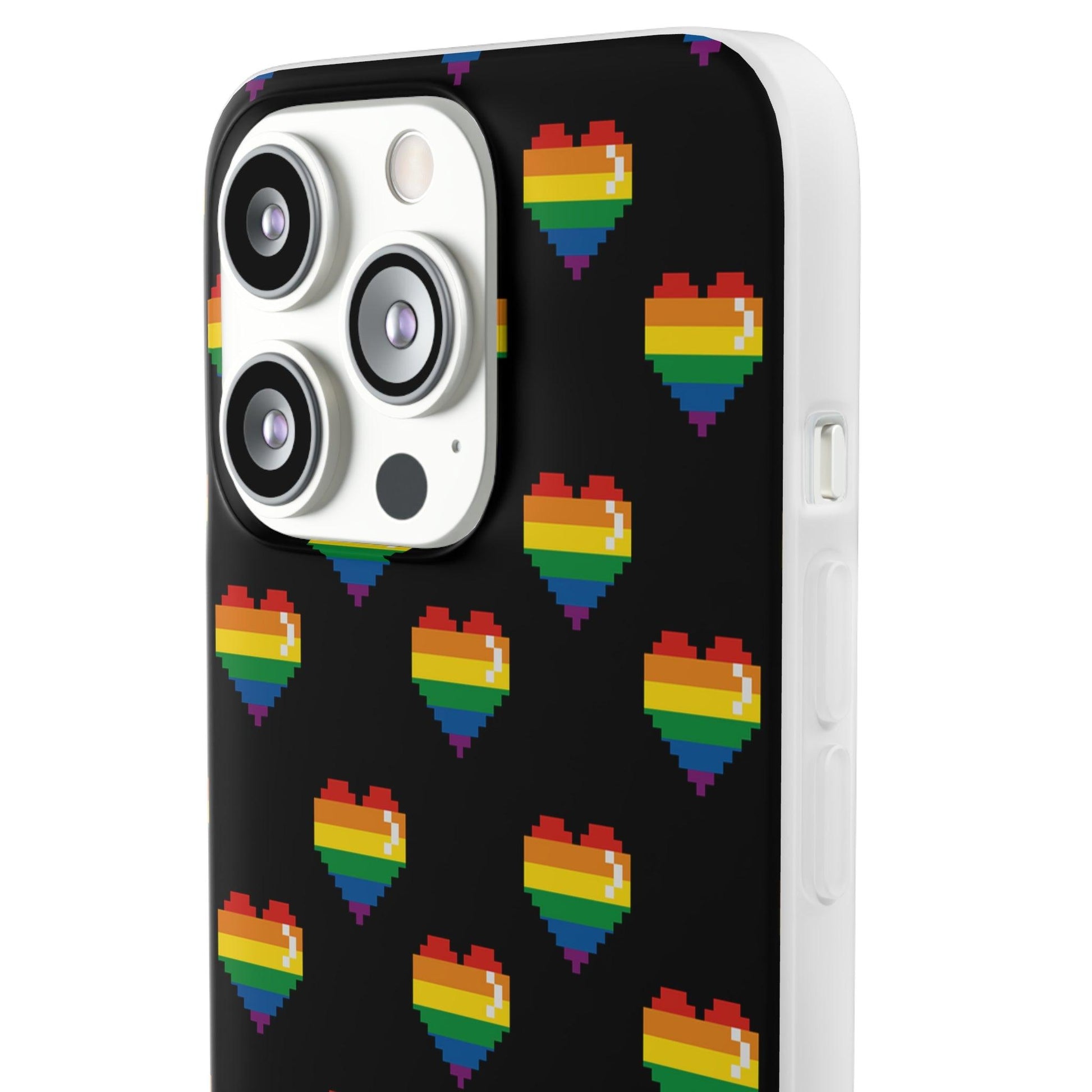 LGBTQWorldwide - ,,RETRO HERZ" Flexible Handyhülle Accessories, Case, iPhone, iPhone Cases, Phone accessory, Phone Cases, Samsung Cases, silikon, Valentine's Day promotion lgbtq Bekleidung Accessoires unisex Zubehör