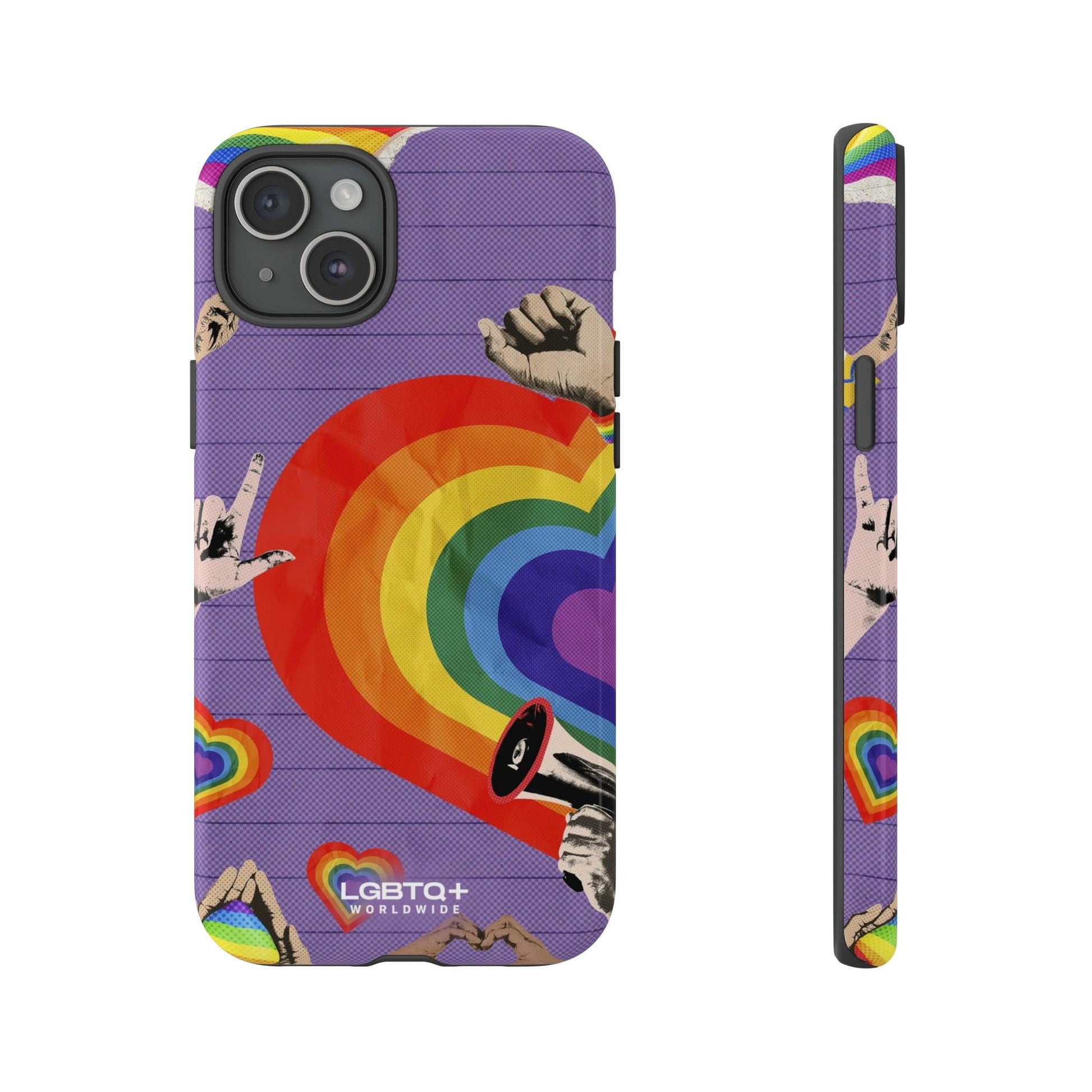 LGBTQWorldwide - ,,REGENBOGEN HERZ" Doppelgehäuse Handyhülle Accessories, Glossy, iPhone Cases, Matte, Phone accessory, Phone Cases, Samsung Cases, Thermo, Valentine's Day Picks lgbtq Bekleidung Accessoires unisex Zubehör