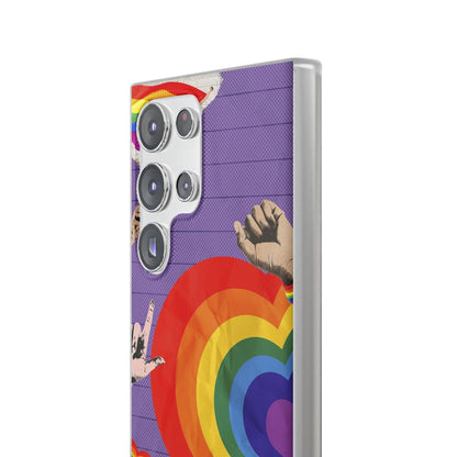 LGBTQWorldwide - ,,REGENBOGEN HERZ" Flexible Handyhülle Accessories, Case, iPhone, iPhone Cases, Phone accessory, Phone Cases, Samsung Cases, silikon, Valentine's Day promotion lgbtq Bekleidung Accessoires unisex Zubehör