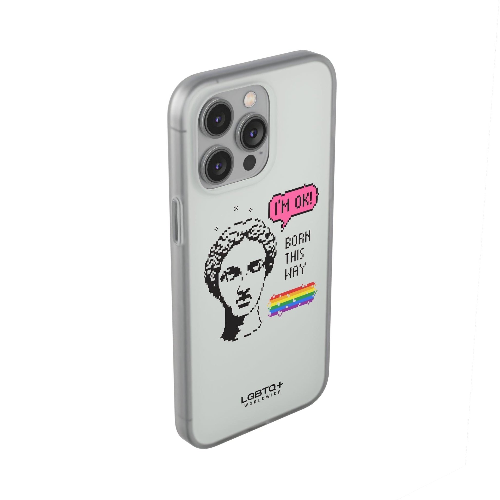 LGBTQWorldwide - ,,BORN THIS WAY" Flexible Handyhülle Accessories, Case, iPhone, iPhone Cases, Phone accessory, Phone Cases, Samsung Cases, silikon, Valentine's Day promotion lgbtq Bekleidung Accessoires unisex Zubehör