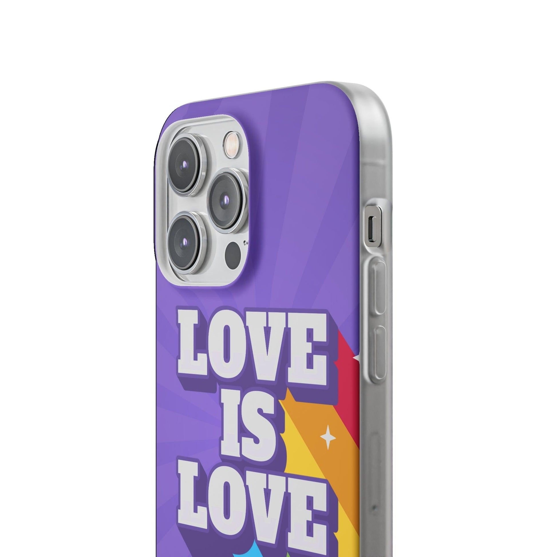 LGBTQWorldwide - ,,LOVE IS LOVE" Flexible Handyhülle Accessories, Case, iPhone, iPhone Cases, Phone accessory, Phone Cases, Samsung Cases, silikon, Valentine's Day promotion lgbtq Bekleidung Accessoires unisex Zubehör