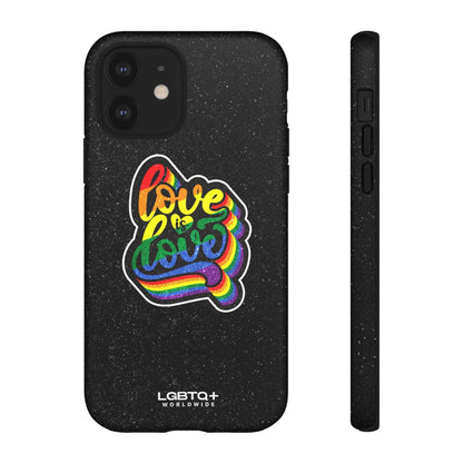 LGBTQWorldwide - ,,LOVE IS LOVE" Doppelgehäuse Handyhülle Accessories, Glossy, iPhone Cases, Matte, Phone accessory, Phone Cases, Samsung Cases, Thermo, Valentine's Day Picks lgbtq Bekleidung Accessoires unisex Zubehör