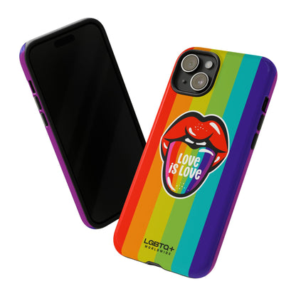 LGBTQWorldwide - ,,LIEBES ZUNGE" Doppelgehäuse Handyhülle Accessories, Glossy, iPhone Cases, Matte, Phone accessory, Phone Cases, Samsung Cases, Thermo, Valentine's Day Picks lgbtq Bekleidung Accessoires unisex Zubehör