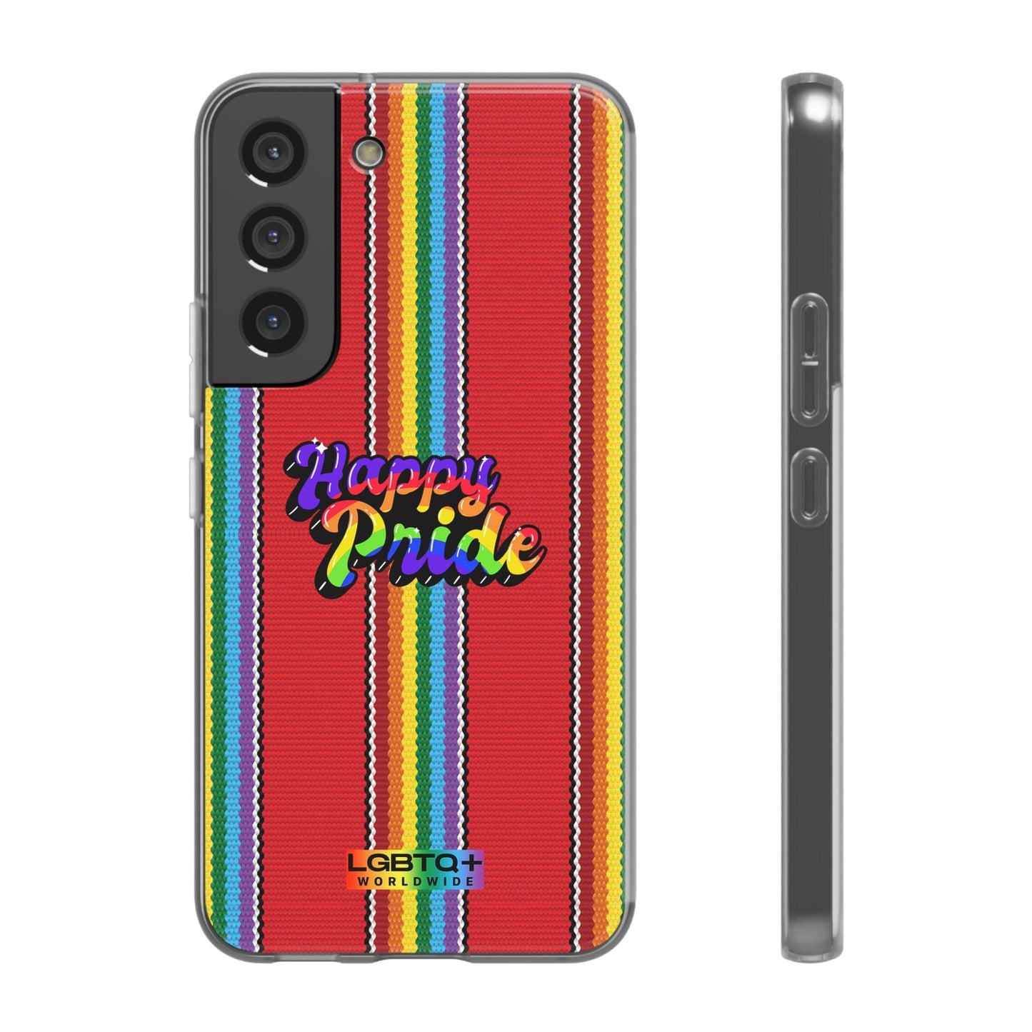 LGBTQWorldwide - ,,HAPPY PRIDE" Flexible Handyhülle Accessories, Case, iPhone, iPhone Cases, Phone accessory, Phone Cases, Samsung Cases, silikon, Valentine's Day promotion lgbtq Bekleidung Accessoires unisex Zubehör