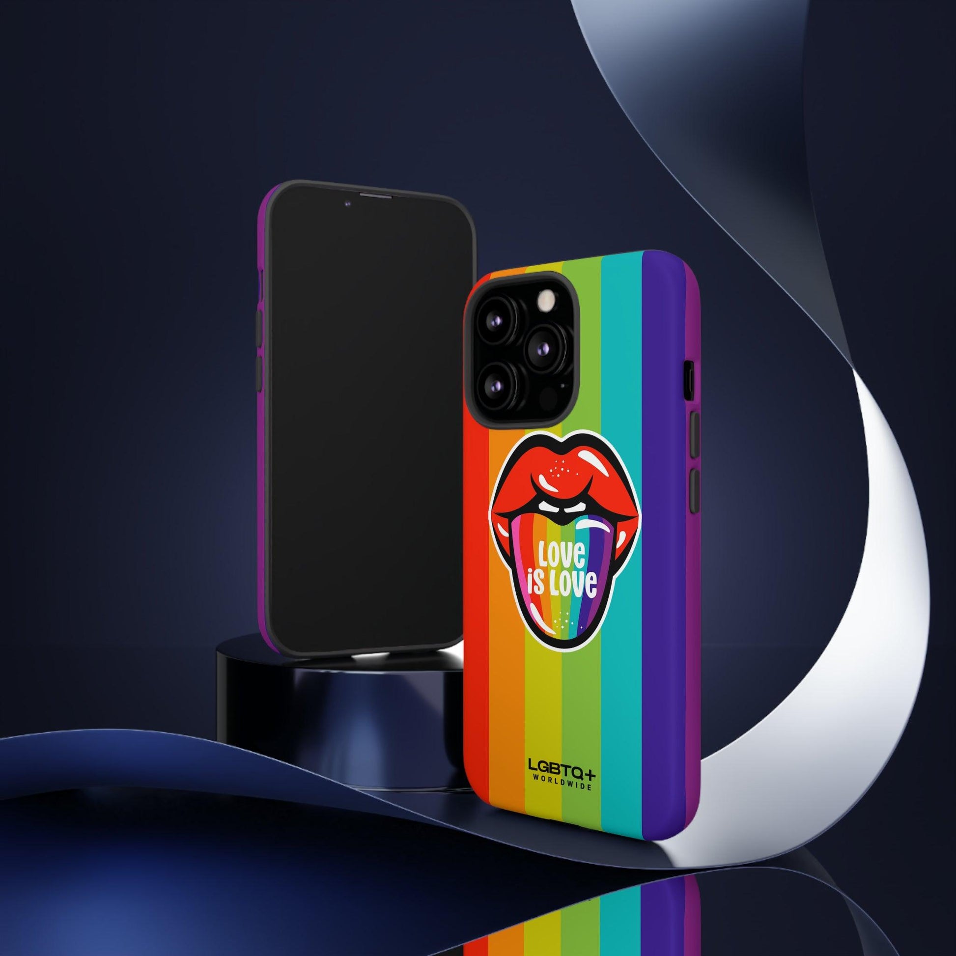 LGBTQWorldwide - ,,LIEBES ZUNGE" Doppelgehäuse Handyhülle Accessories, Glossy, iPhone Cases, Matte, Phone accessory, Phone Cases, Samsung Cases, Thermo, Valentine's Day Picks lgbtq Bekleidung Accessoires unisex Zubehör