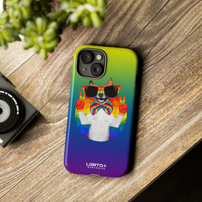 LGBTQWorldwide - ,,GLÜCKLICHER HUND" Doppelgehäuse Handyhülle Accessories, Glossy, iPhone Cases, Matte, Phone accessory, Phone Cases, Samsung Cases, Thermo, Valentine's Day Picks lgbtq Bekleidung Accessoires unisex Zubehör