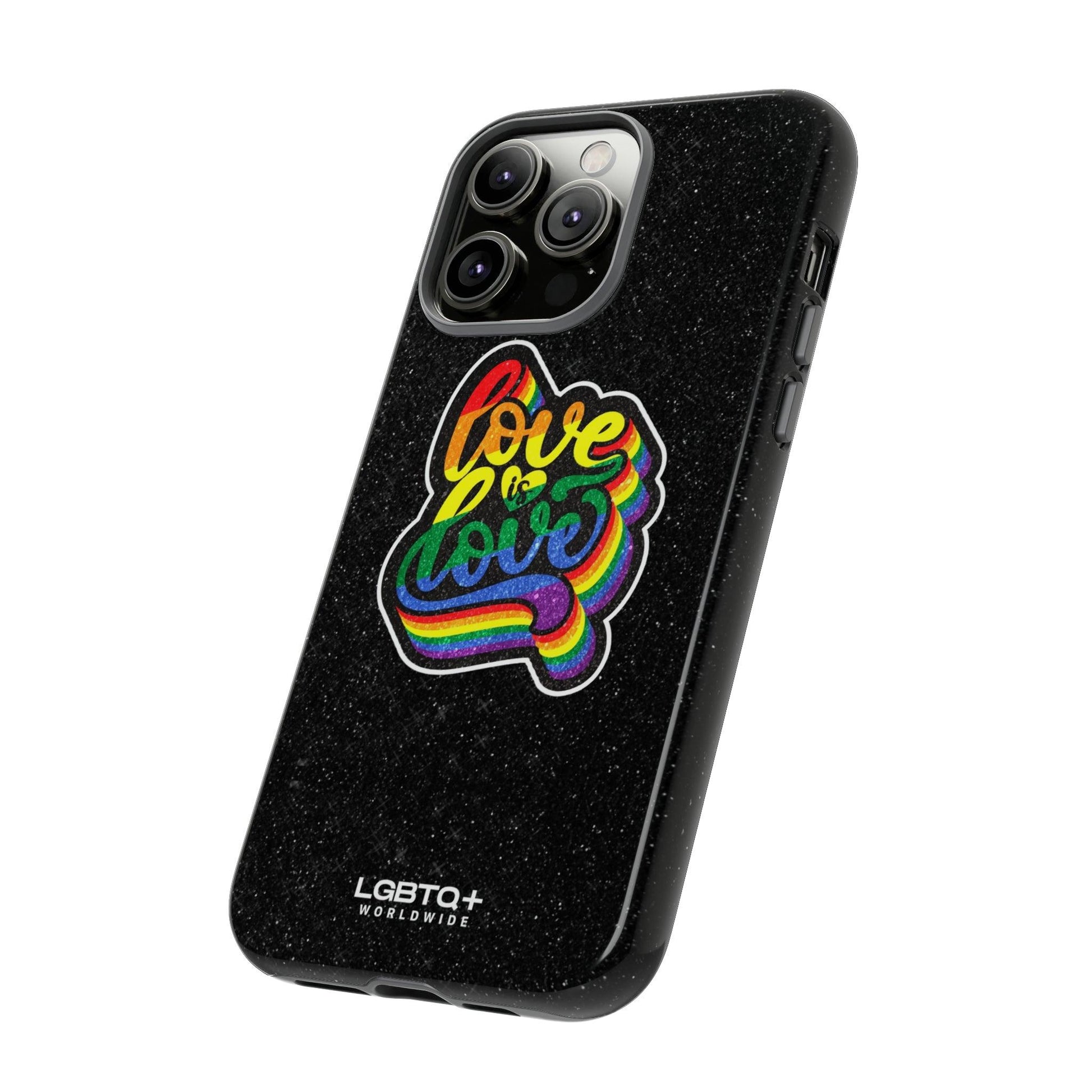 LGBTQWorldwide - ,,LOVE IS LOVE" Doppelgehäuse Handyhülle Accessories, Glossy, iPhone Cases, Matte, Phone accessory, Phone Cases, Samsung Cases, Thermo, Valentine's Day Picks lgbtq Bekleidung Accessoires unisex Zubehör