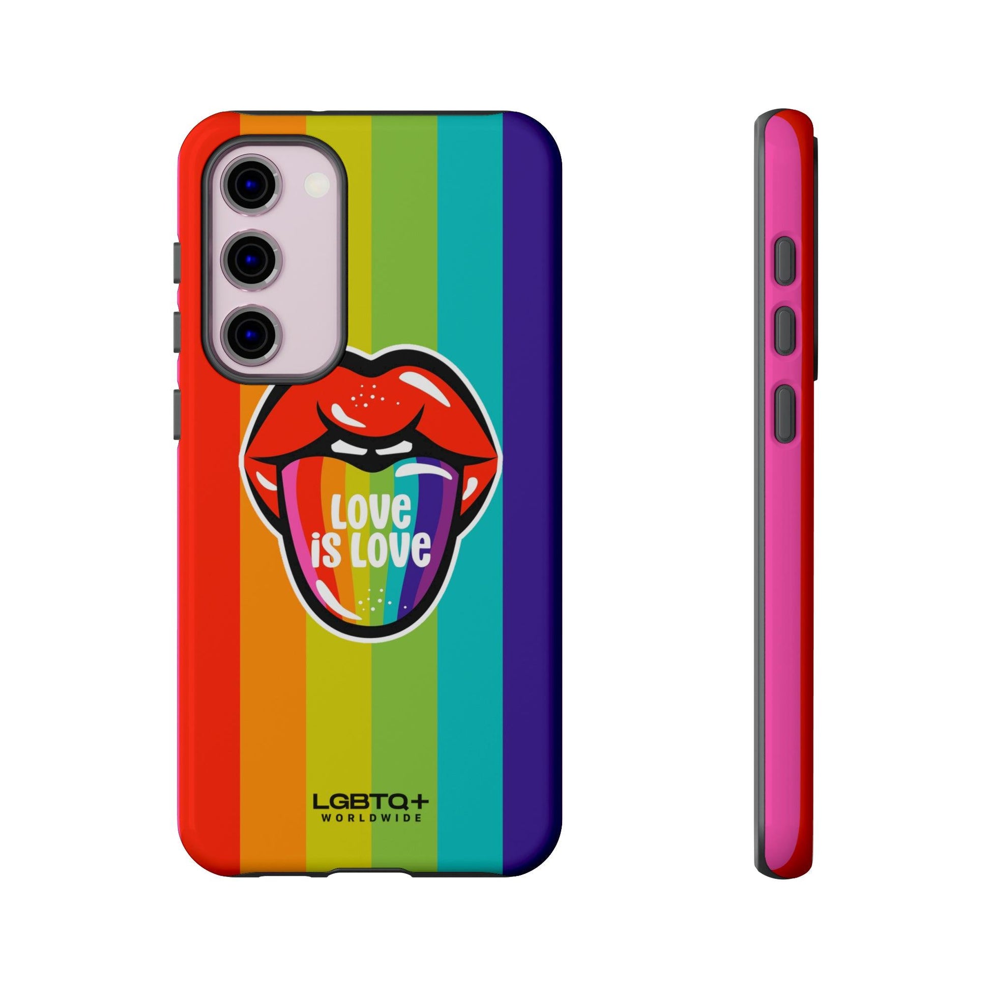 LGBTQWorldwide - ,,LIEBES ZUNGE" Doppelgehäuse Handyhülle Accessories, Glossy, iPhone Cases, Matte, Phone accessory, Phone Cases, Samsung Cases, Thermo, Valentine's Day Picks lgbtq Bekleidung Accessoires unisex Zubehör