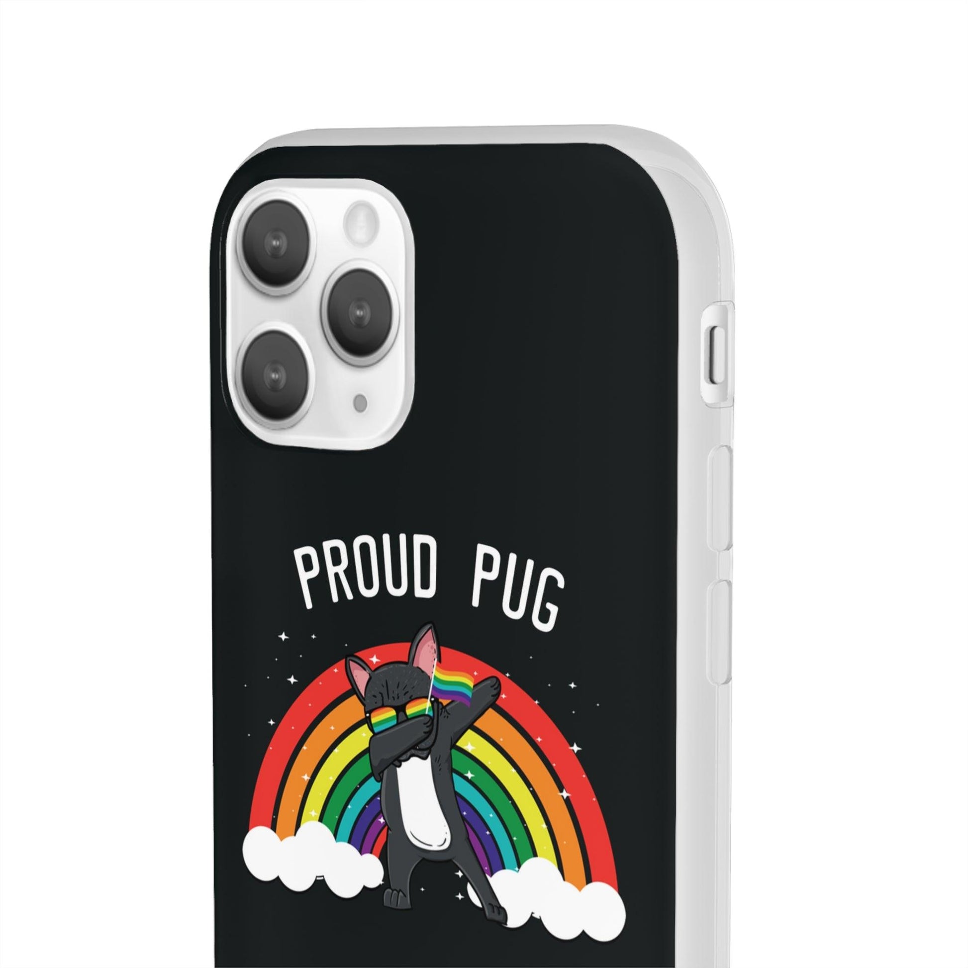 LGBTQWorldwide - ,,PROUD PUG" Flexible Handyhülle Accessories, Case, iPhone, iPhone Cases, Phone accessory, Phone Cases, Samsung Cases, silikon, Valentine's Day promotion lgbtq Bekleidung Accessoires unisex Zubehör