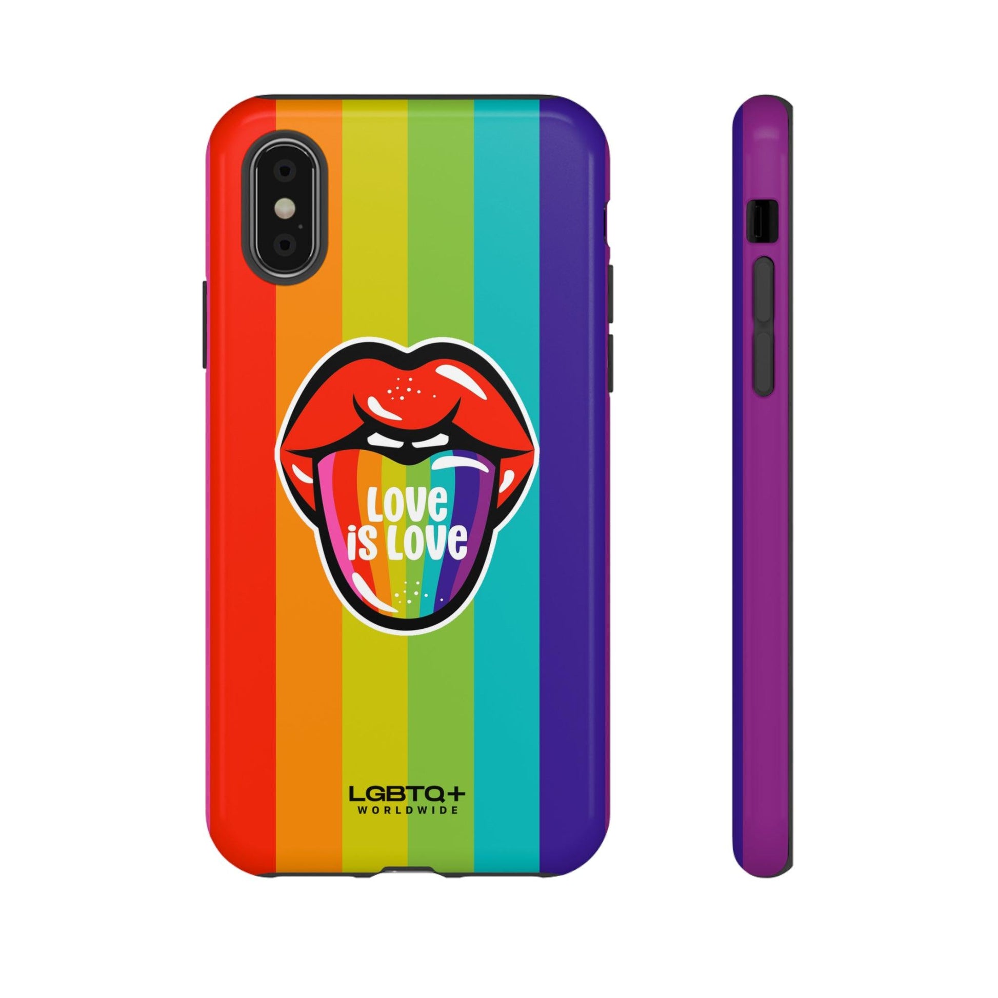 LGBTQWorldwide - ,,LIEBES ZUNGE" Doppelgehäuse Handyhülle Accessories, Glossy, iPhone Cases, Matte, Phone accessory, Phone Cases, Samsung Cases, Thermo, Valentine's Day Picks lgbtq Bekleidung Accessoires unisex Zubehör