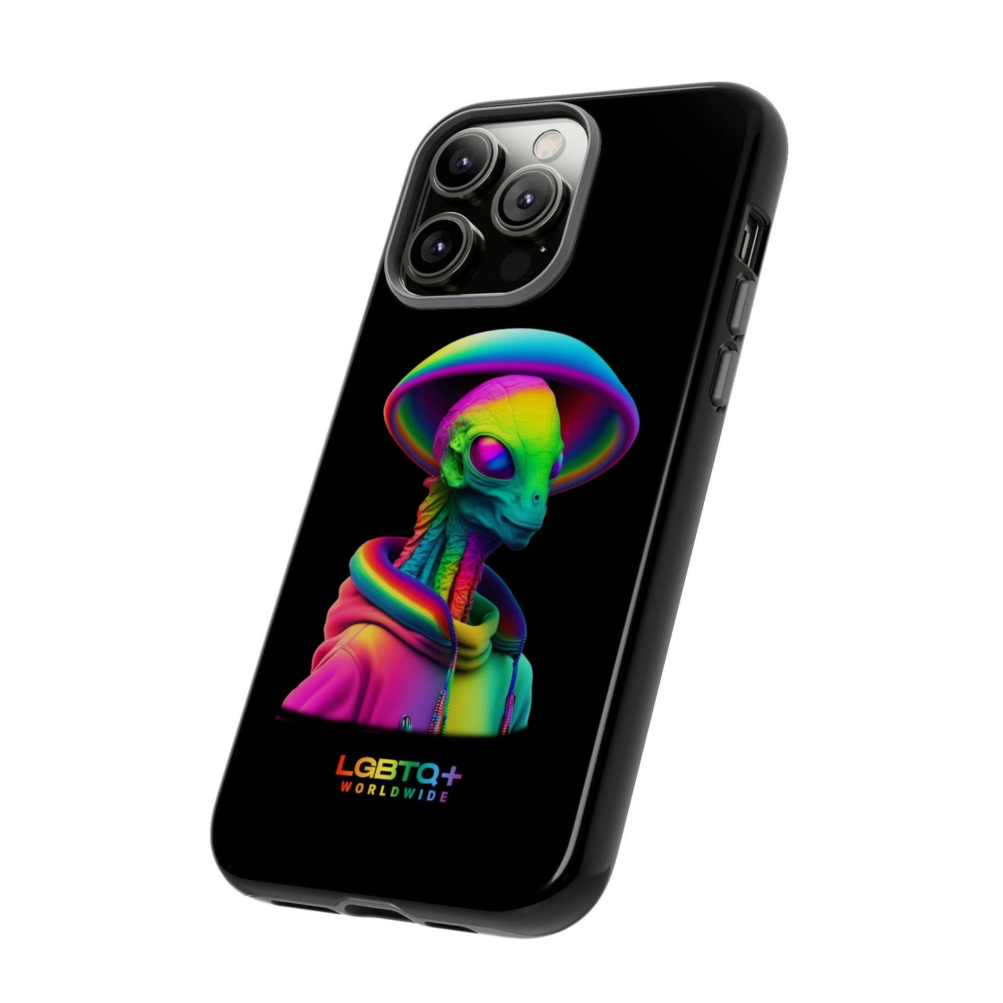 LGBTQWorldwide - ,,GLÜCKLICHES ALIEN" Doppelgehäuse Handyhülle Accessories, Glossy, iPhone Cases, Matte, Phone accessory, Phone Cases, Samsung Cases, tough, Valentine's Day Picks lgbtq Bekleidung Accessoires unisex Zubehör