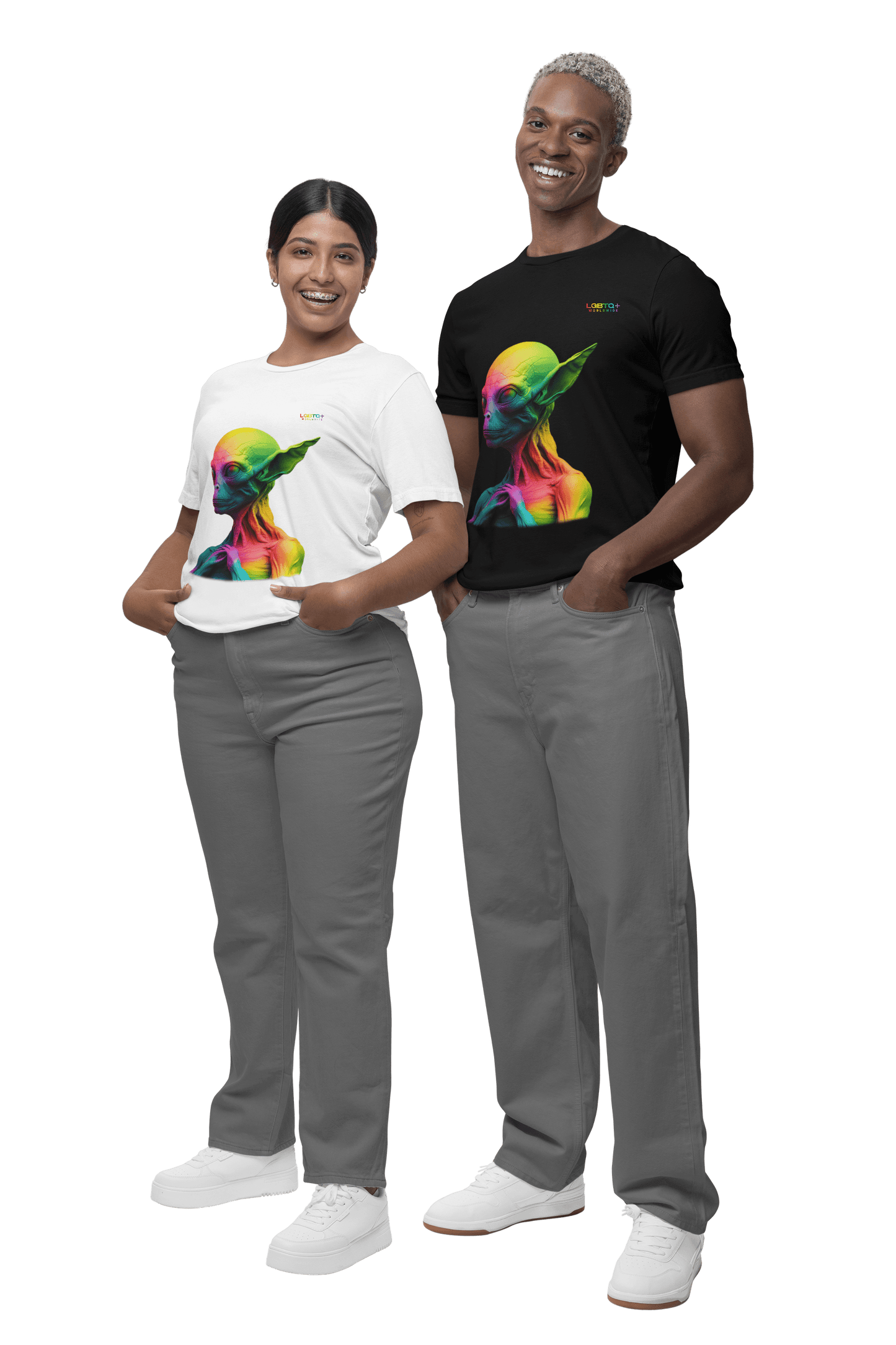 LGBTQWorldwide - ,,ALIEN" ai, Cotton, Crew neck, DTG, Eco-friendly, Men's Clothing, Organic, Recycled, Regular fit, Sustainable, T-shirts, Unisex, Valentine's Day Picks, Vegan, Women's Clothing lgbtq Bekleidung Accessoires unisex Zubehör