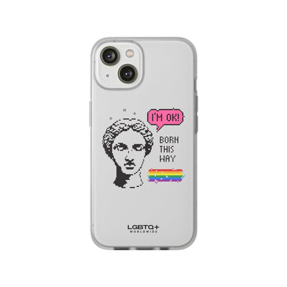 LGBTQWorldwide - ,,BORN THIS WAY" Flexible Handyhülle Accessories, Case, iPhone, iPhone Cases, Phone accessory, Phone Cases, Samsung Cases, silikon, Valentine's Day promotion lgbtq Bekleidung Accessoires unisex Zubehör