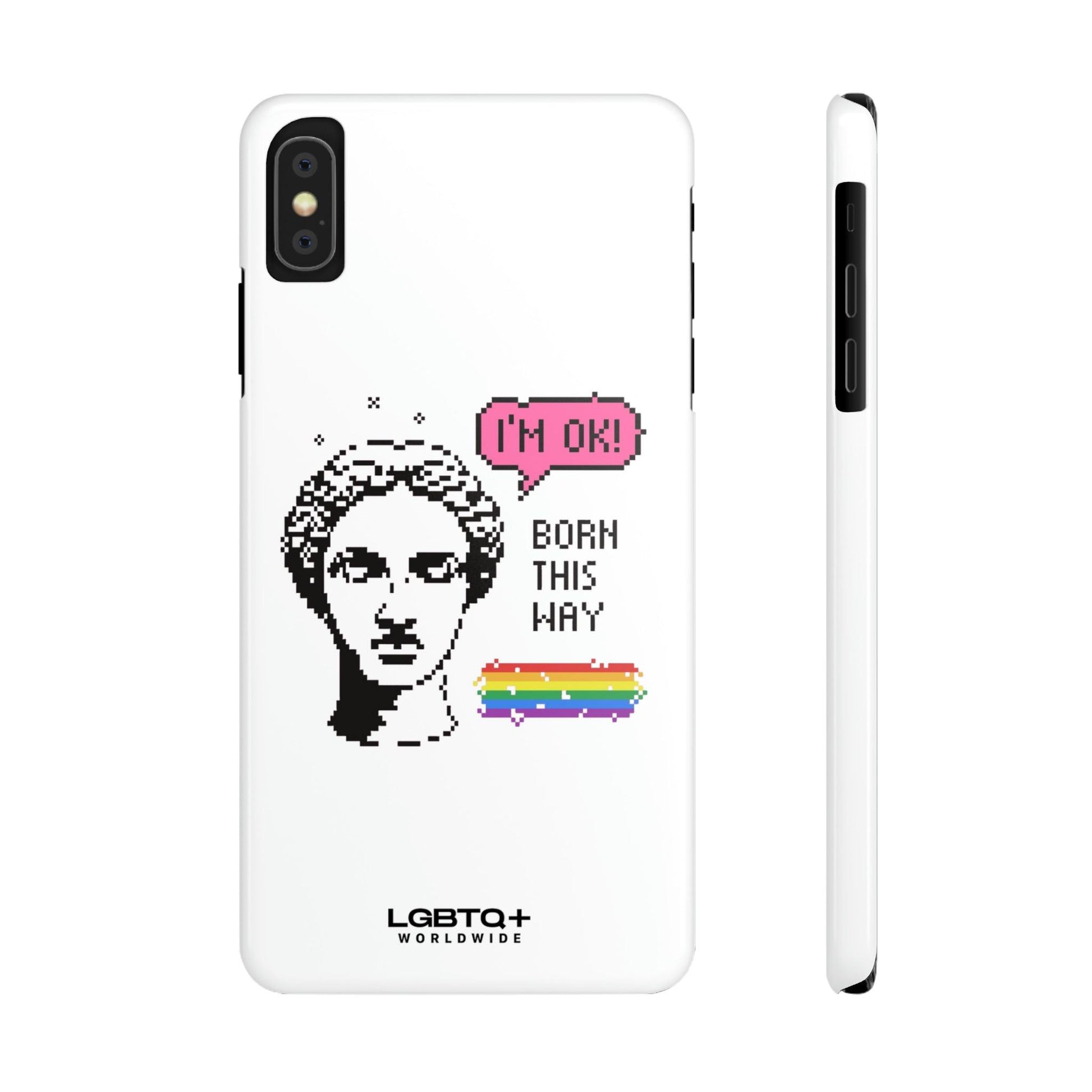 LGBTQWorldwide - ,,BORN THIS WAY" Handyhülle Accessories, Back-to-School, card, Glossy, iPhone, iPhone Cases, Phone accessory, Phone Cases, Samsung Cases, Slim lgbtq Bekleidung Accessoires unisex Zubehör