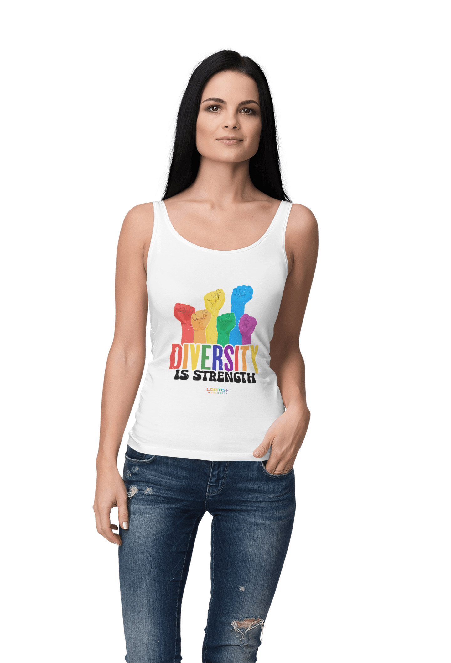 LGBTQWorldwide - ,,DIVERSITY'' DTG, Eco-friendly, Men's Clothing, Neck Labels, Organic, Recycled, Slim fit, Sustainable, Tank Tops, Tanke, Top, Vegan lgbtq Bekleidung Accessoires unisex Zubehör