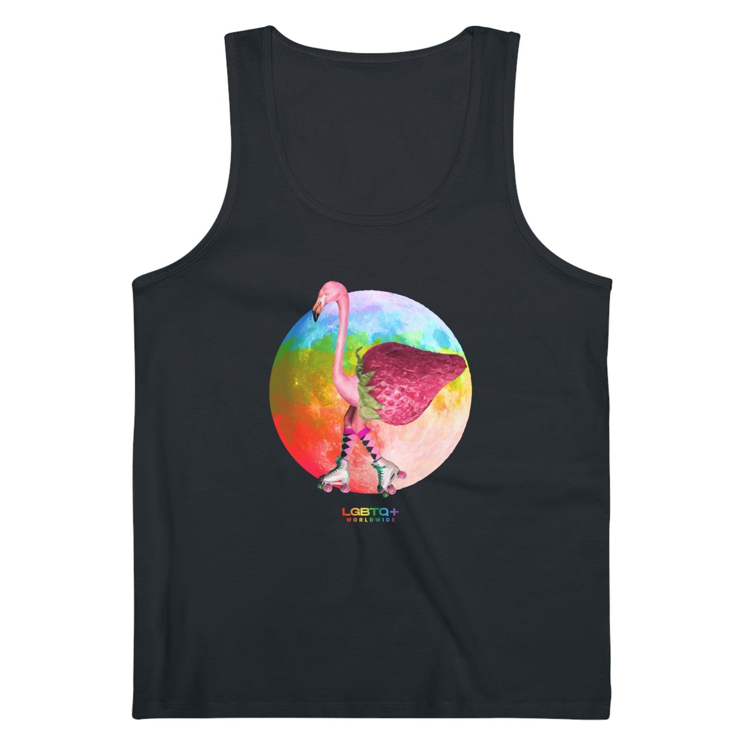 LGBTQWorldwide - ,,FLAMINGO CHERRY'' DTG, Eco-friendly, Men's Clothing, Neck Labels, Organic, Recycled, Slim fit, Sustainable, Tank Tops, Tanke, Vegan lgbtq Bekleidung Accessoires unisex Zubehör