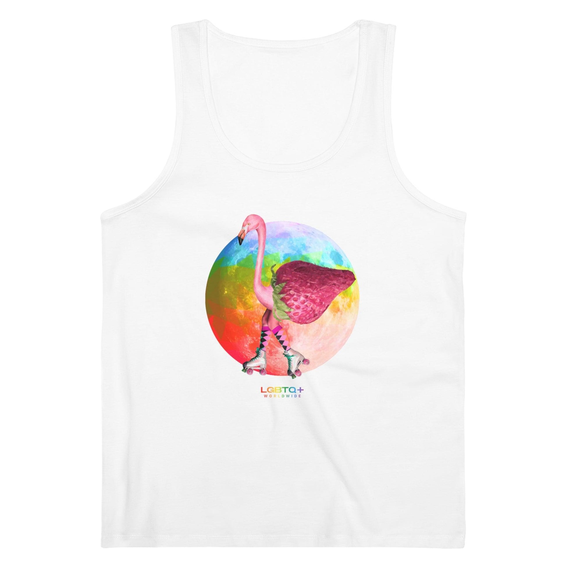 LGBTQWorldwide - ,,FLAMINGO CHERRY'' DTG, Eco-friendly, Men's Clothing, Neck Labels, Organic, Recycled, Slim fit, Sustainable, Tank Tops, Tanke, Vegan lgbtq Bekleidung Accessoires unisex Zubehör