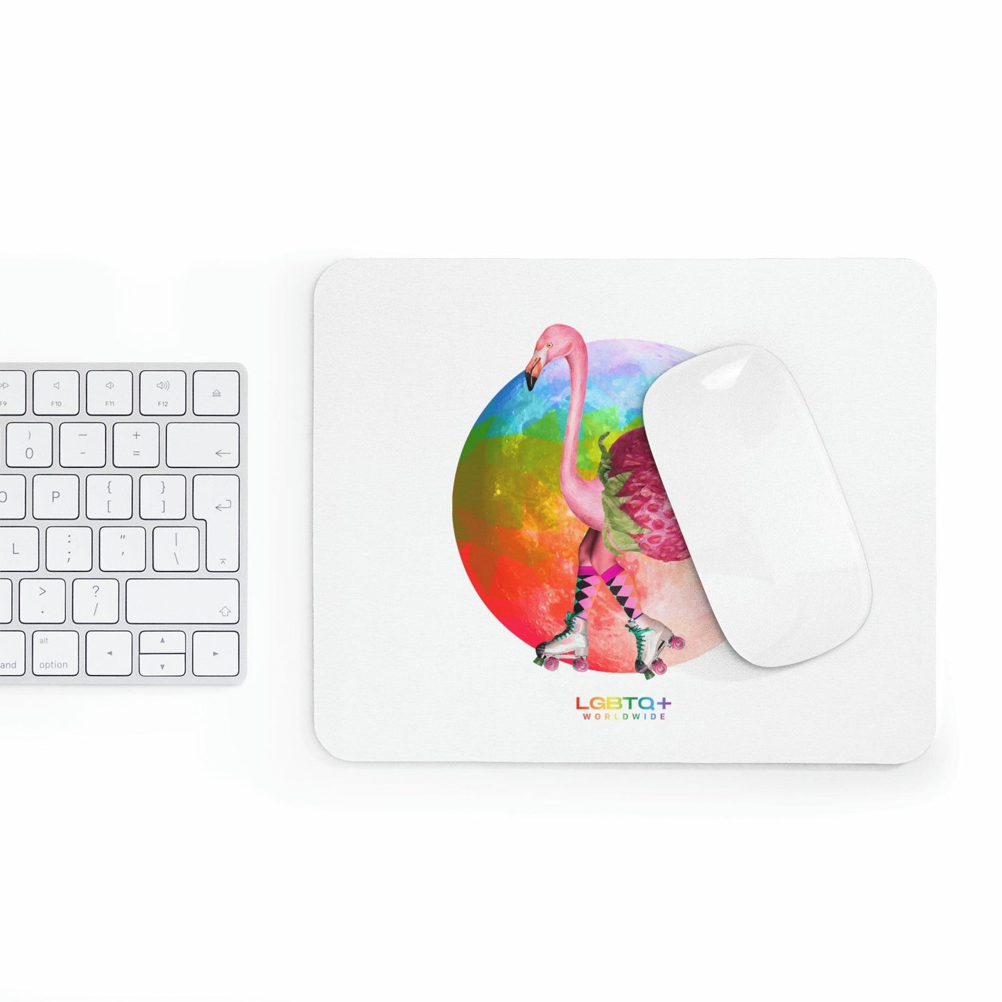 LGBTQWorldwide - ,,FLAMINGO CHERRY" Mauspad All, Desk, Home & Living, Mouse pad, Mouse Pads, Mousepad, tech lgbtq Bekleidung Accessoires unisex Zubehör