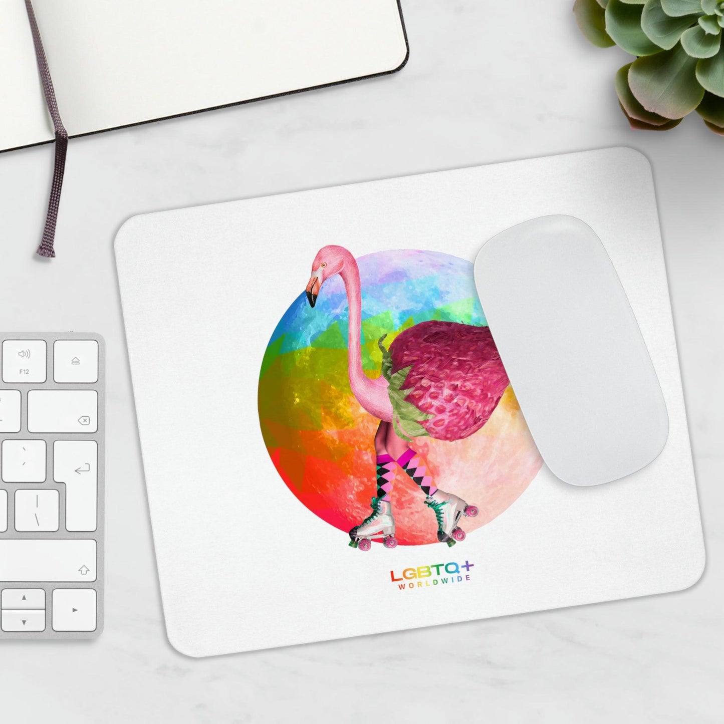 LGBTQWorldwide - ,,FLAMINGO CHERRY" Mauspad All, Desk, Home & Living, Mouse pad, Mouse Pads, Mousepad, tech lgbtq Bekleidung Accessoires unisex Zubehör