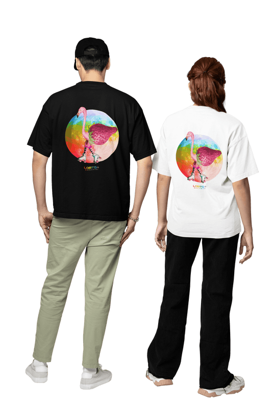 LGBTQWorldwide - ,,FLAMINGO" Clothing, Cotton, Crew neck, DTG, Eco-friendly, Men's Clothing, Organic, Recycled, Regular fit, Sustainable, T-shirts, Unisex, Valentine's Day Picks, Vegan, Women's Clothing lgbtq Bekleidung Accessoires unisex Zubehör