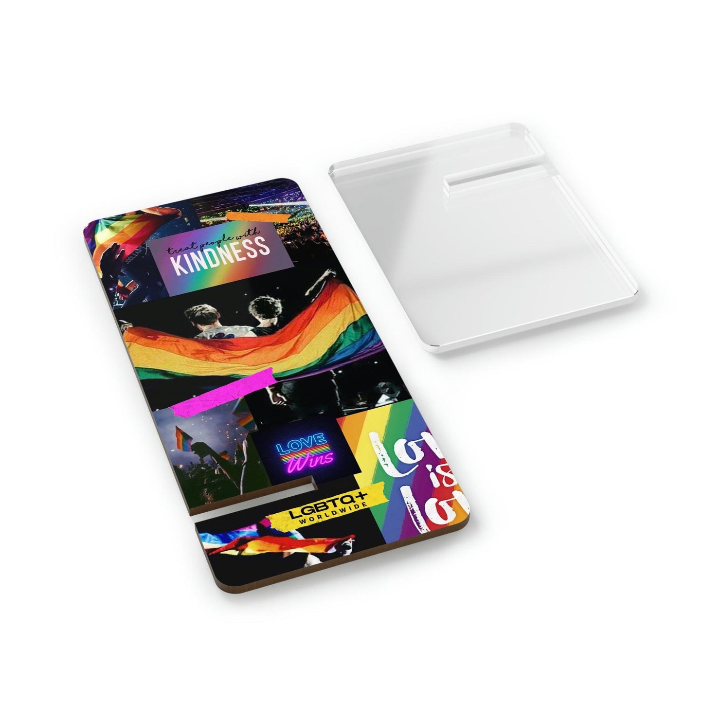 LGBTQWorldwide - ,,FREUNDLICH" Handyhalter für Smartphones Accessories, all, Desk, Phone accessory, stand, tech, Tech Accessories lgbtq Bekleidung Accessoires unisex Zubehör